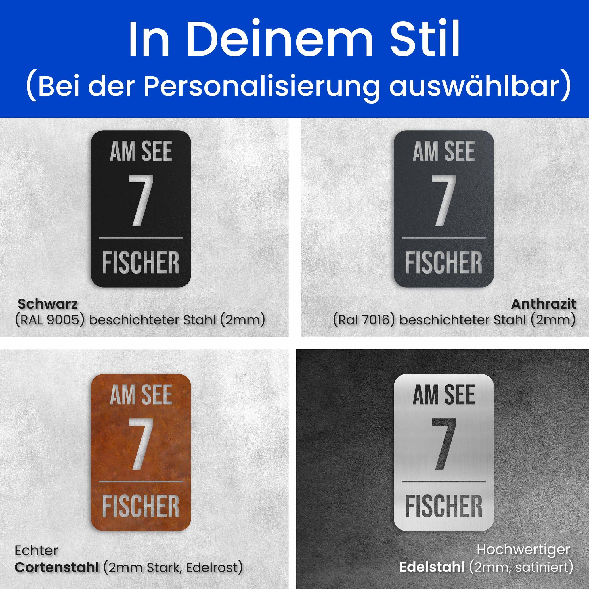 3 Zeiliges Schild (Hochkant)