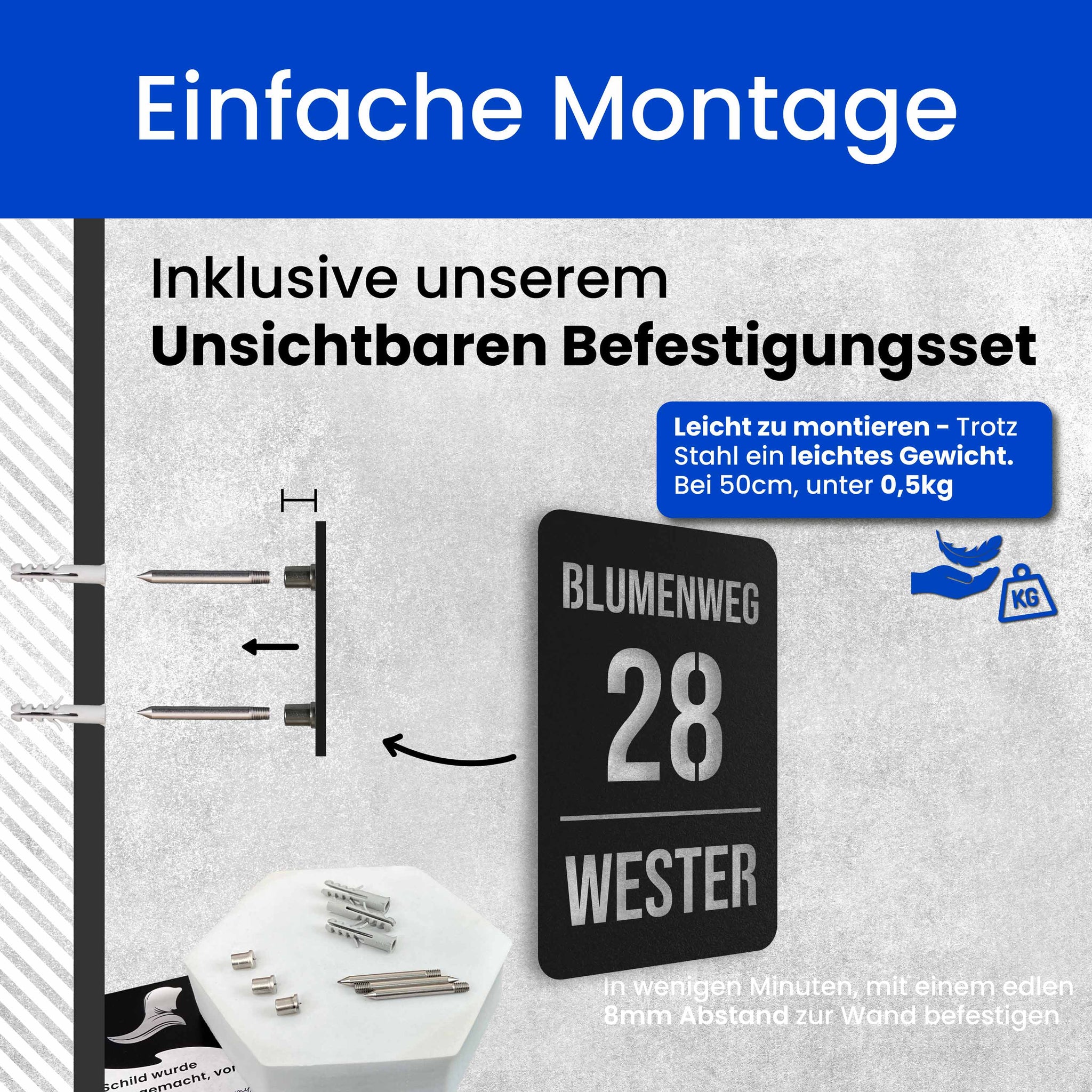 3 Zeiliges Schild (Hochkant)