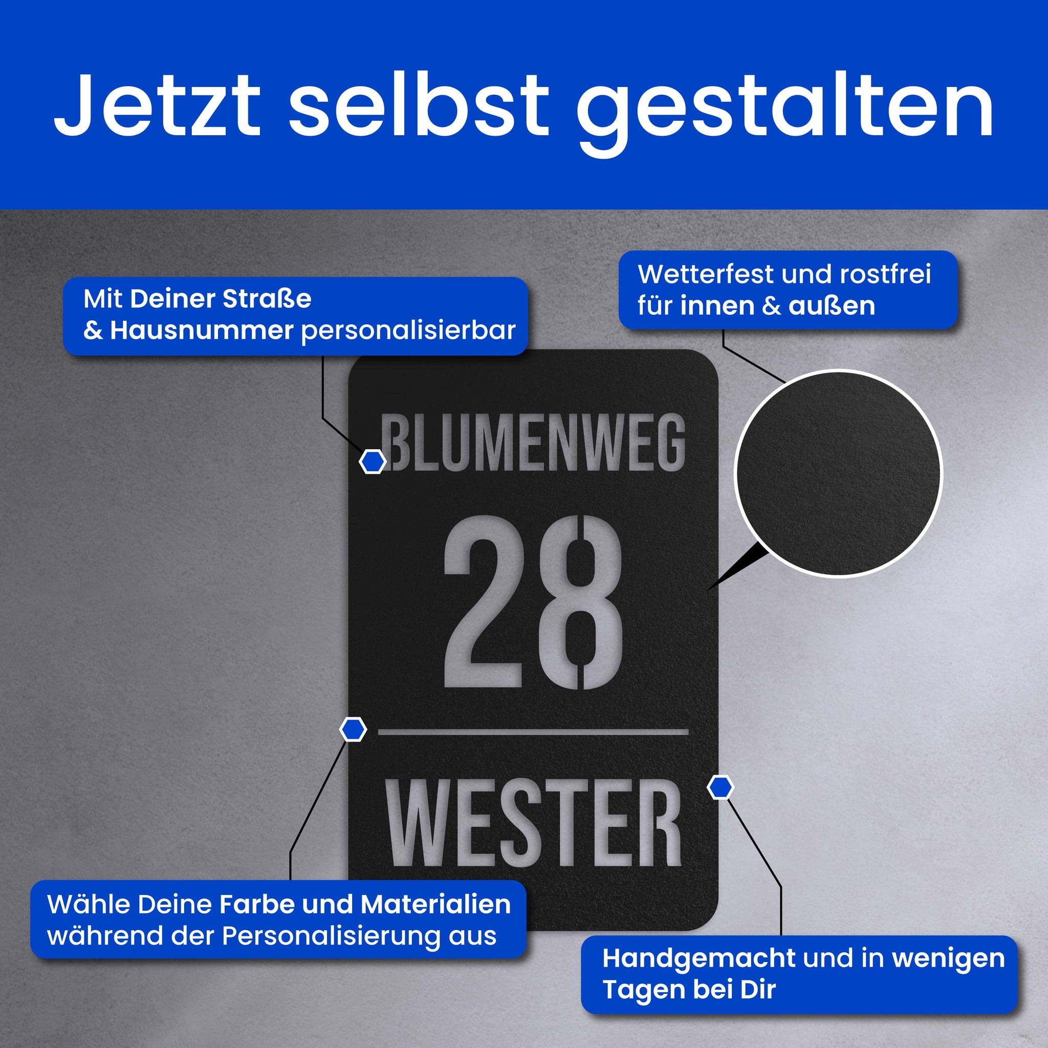 3 Zeiliges Schild (Hochkant)