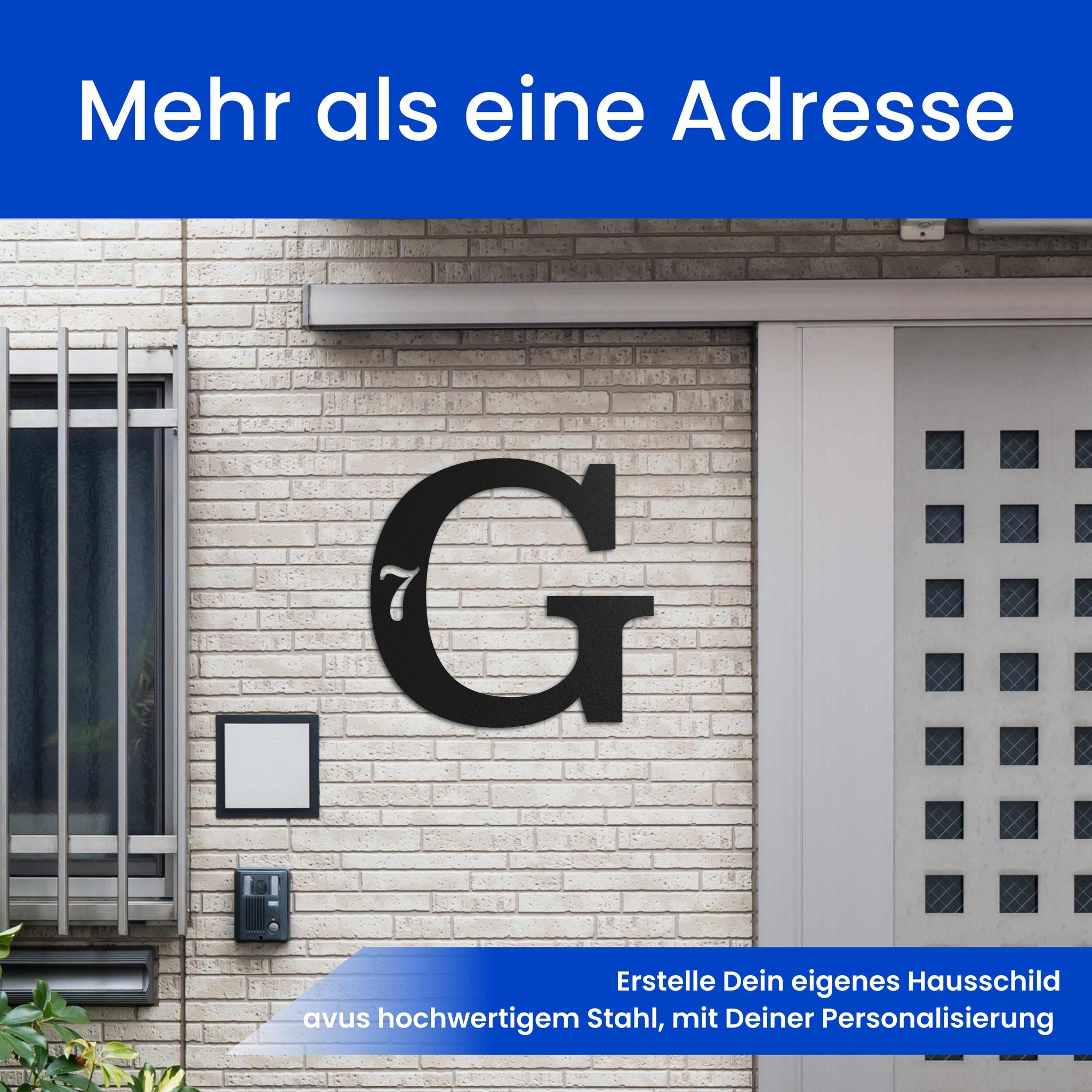Traditioneller Buchstabe mit Hausnummer