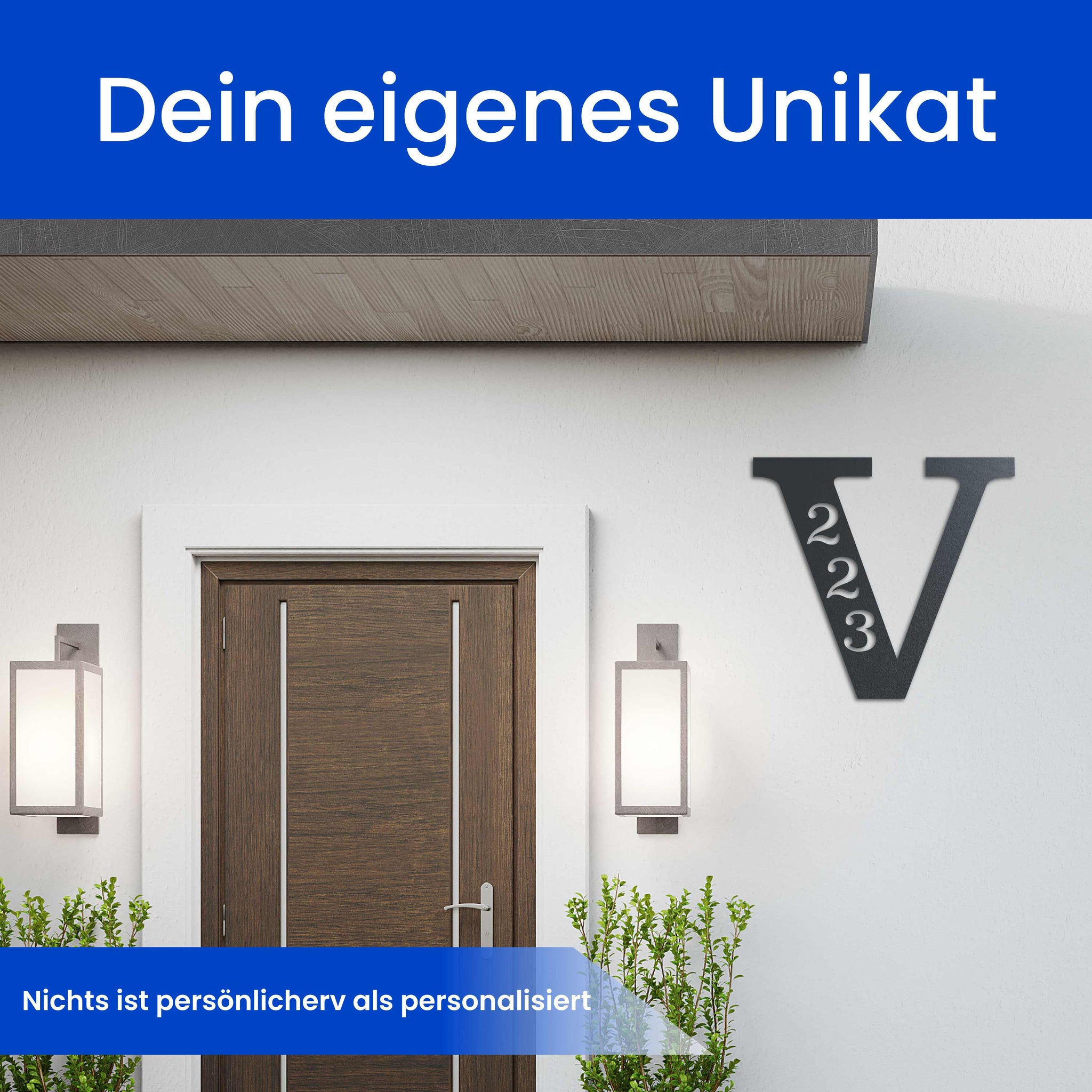 Traditioneller Buchstabe mit Hausnummer
