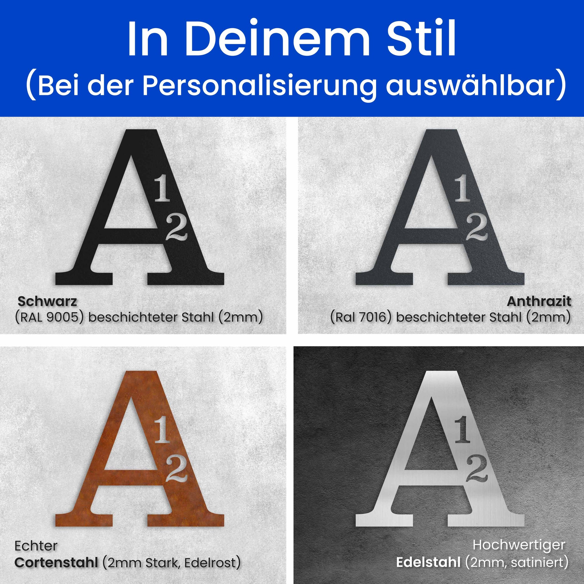 Traditioneller Buchstabe mit Hausnummer