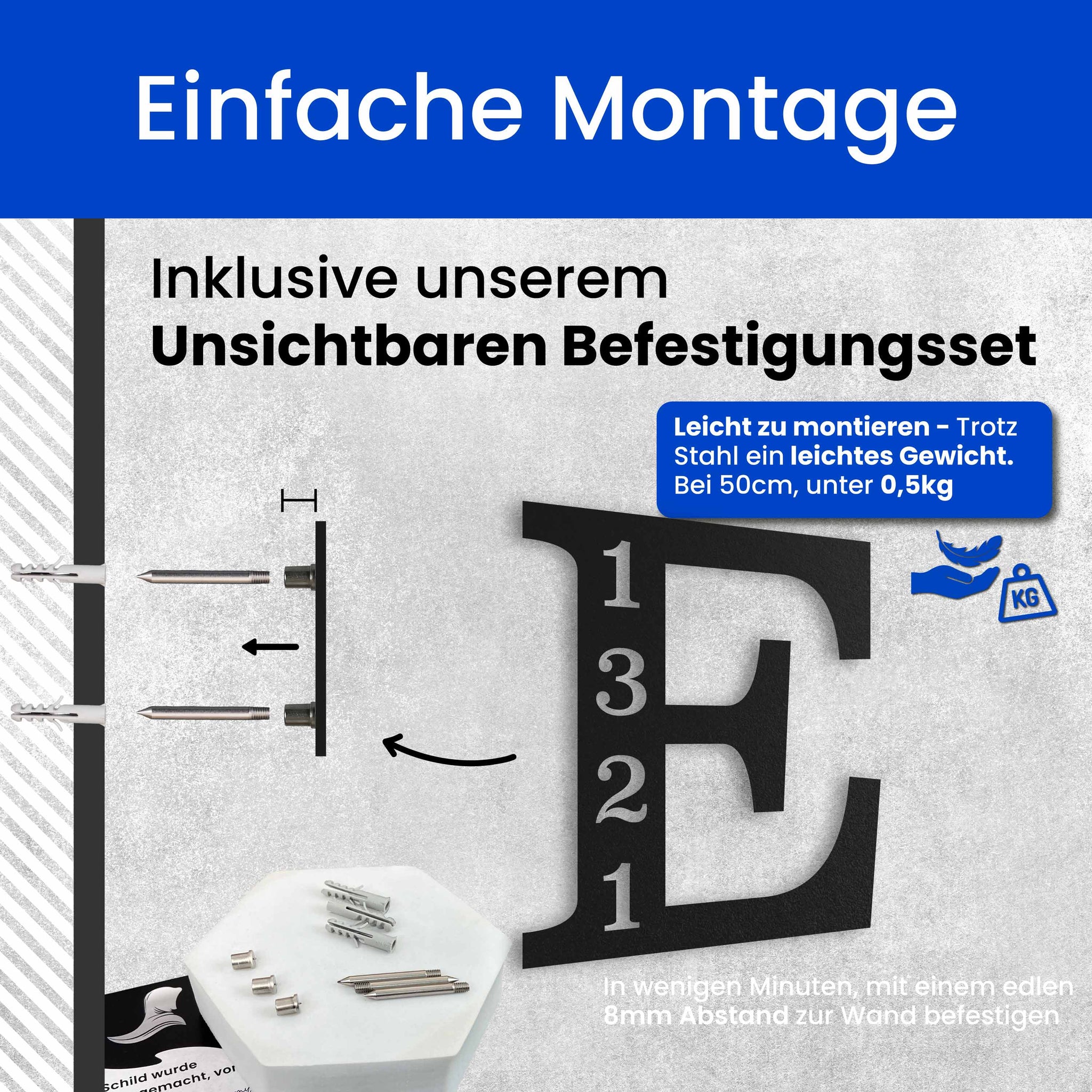 Traditioneller Buchstabe mit Hausnummer