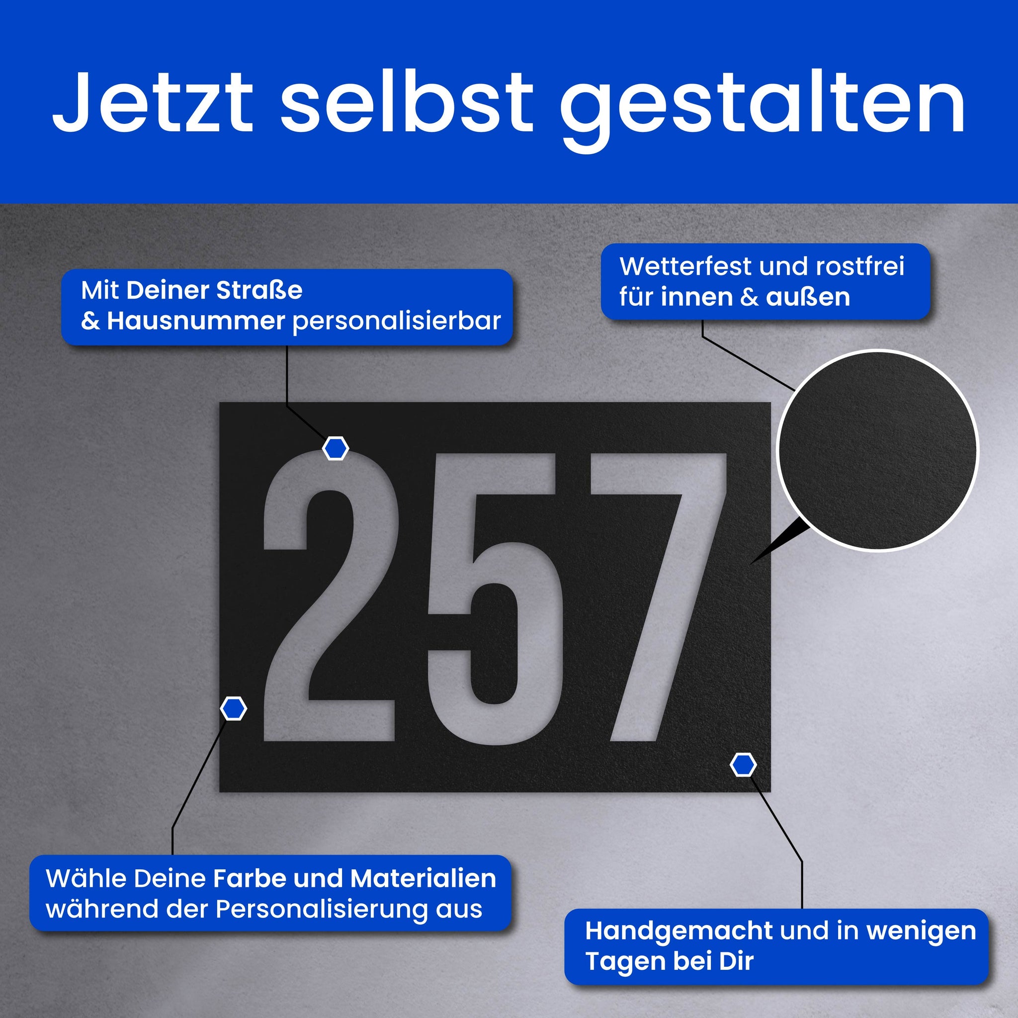 Moderne Hausnummer