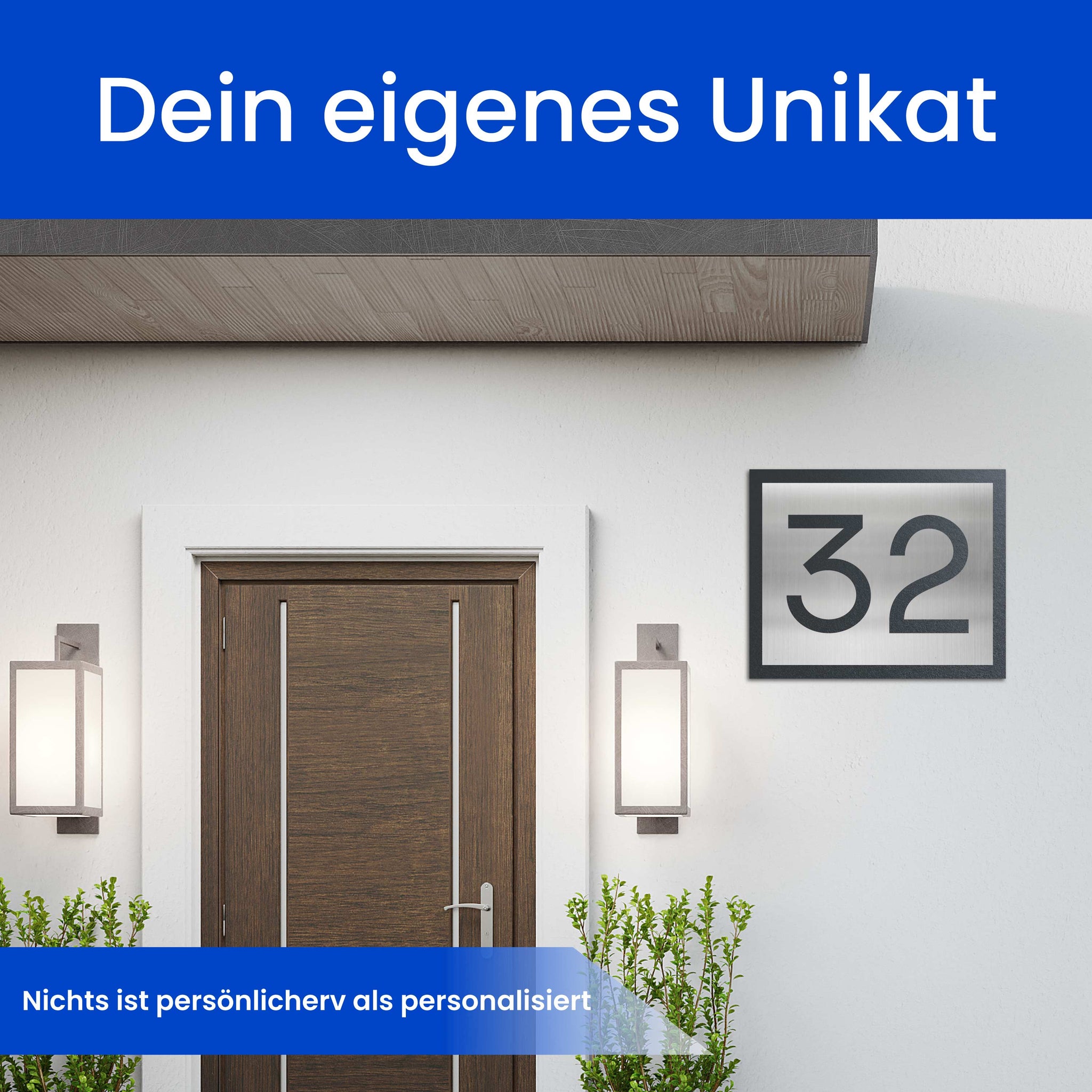 Klassische, zwei-schichtige Hausnummer