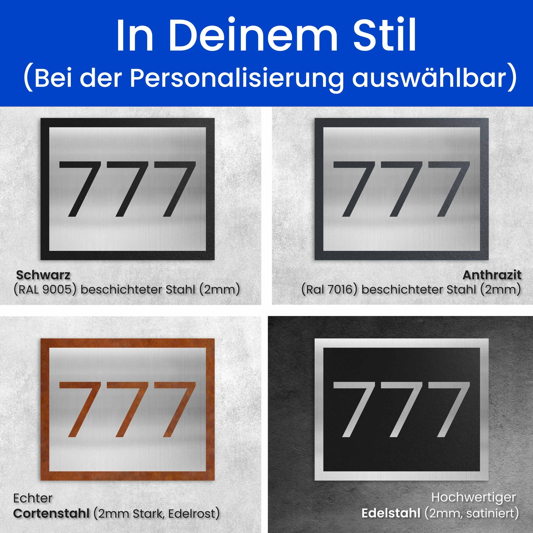 Klassische, zwei-schichtige Hausnummer