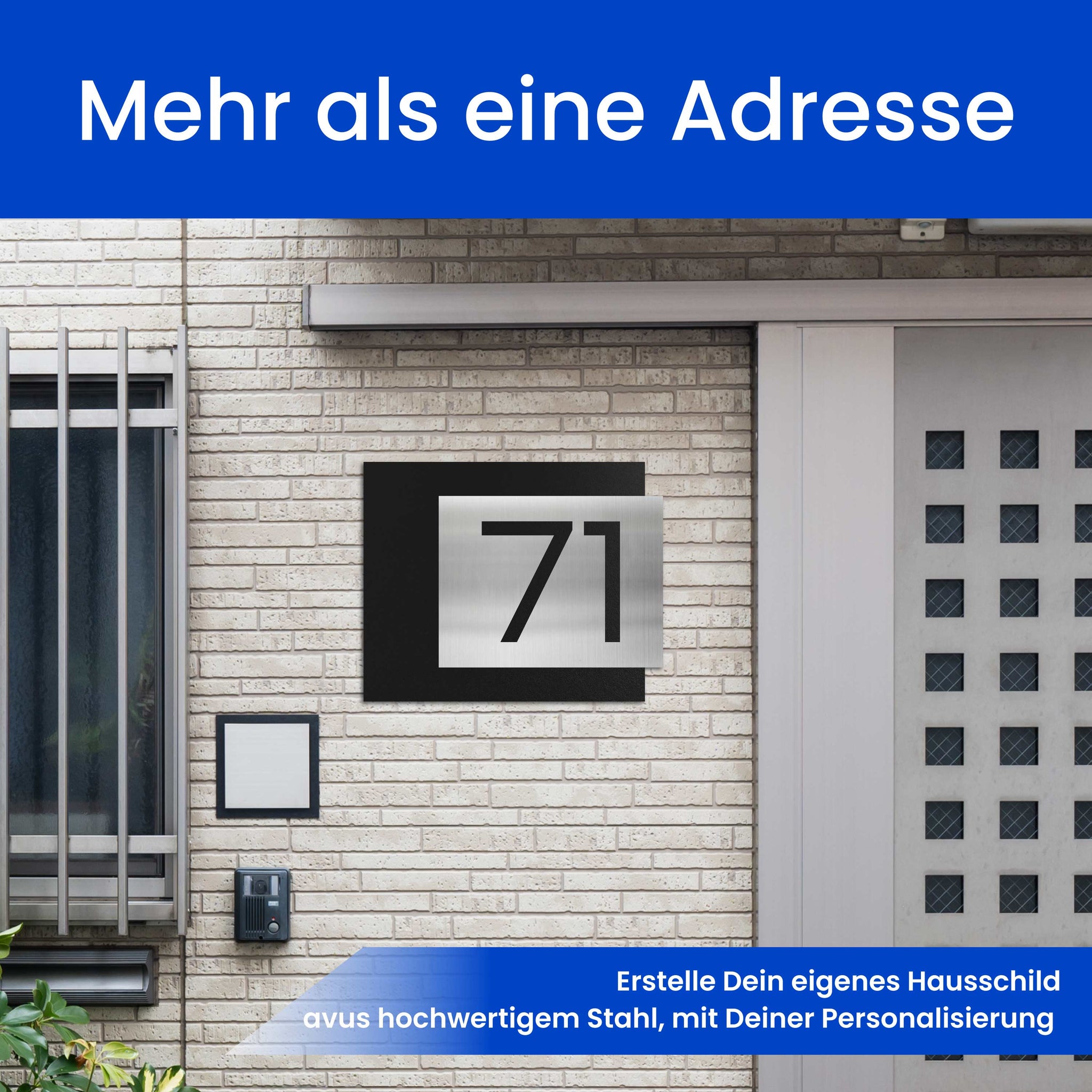 Raffinierte, zwei-schichtige Hausnummer