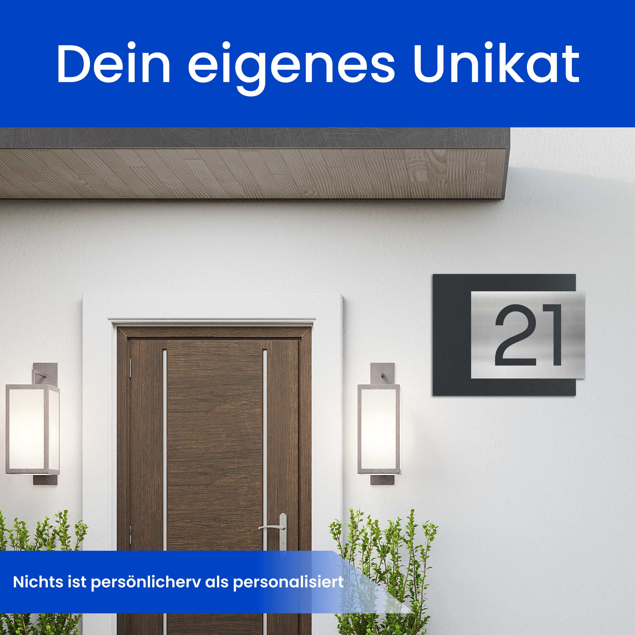 Raffinierte, zwei-schichtige Hausnummer