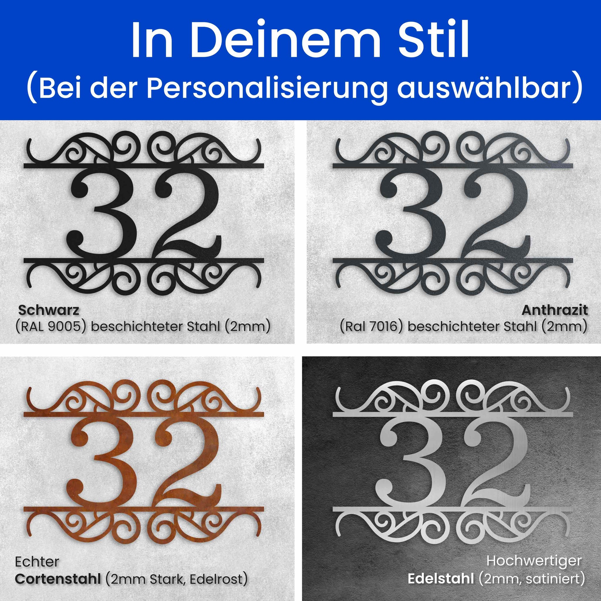 Hausnummer Verziert