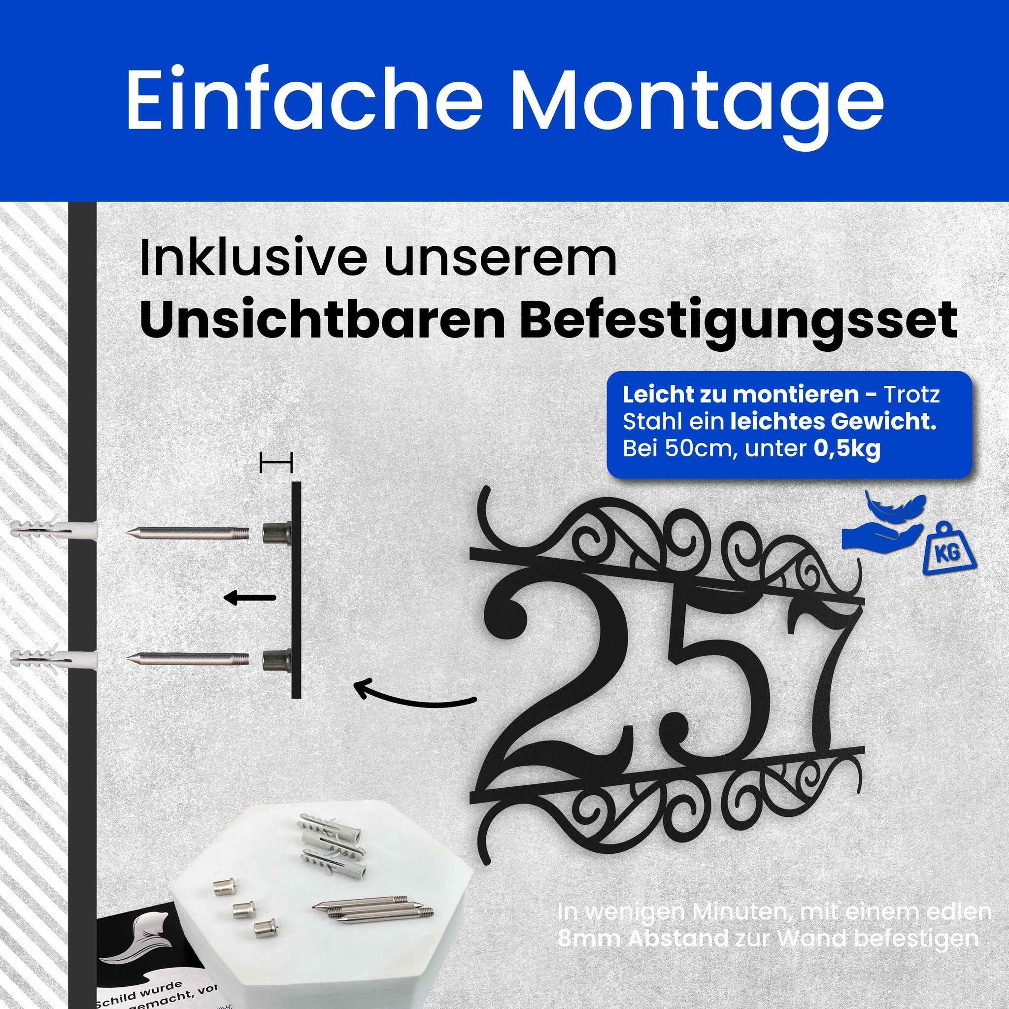 Hausnummer Verziert