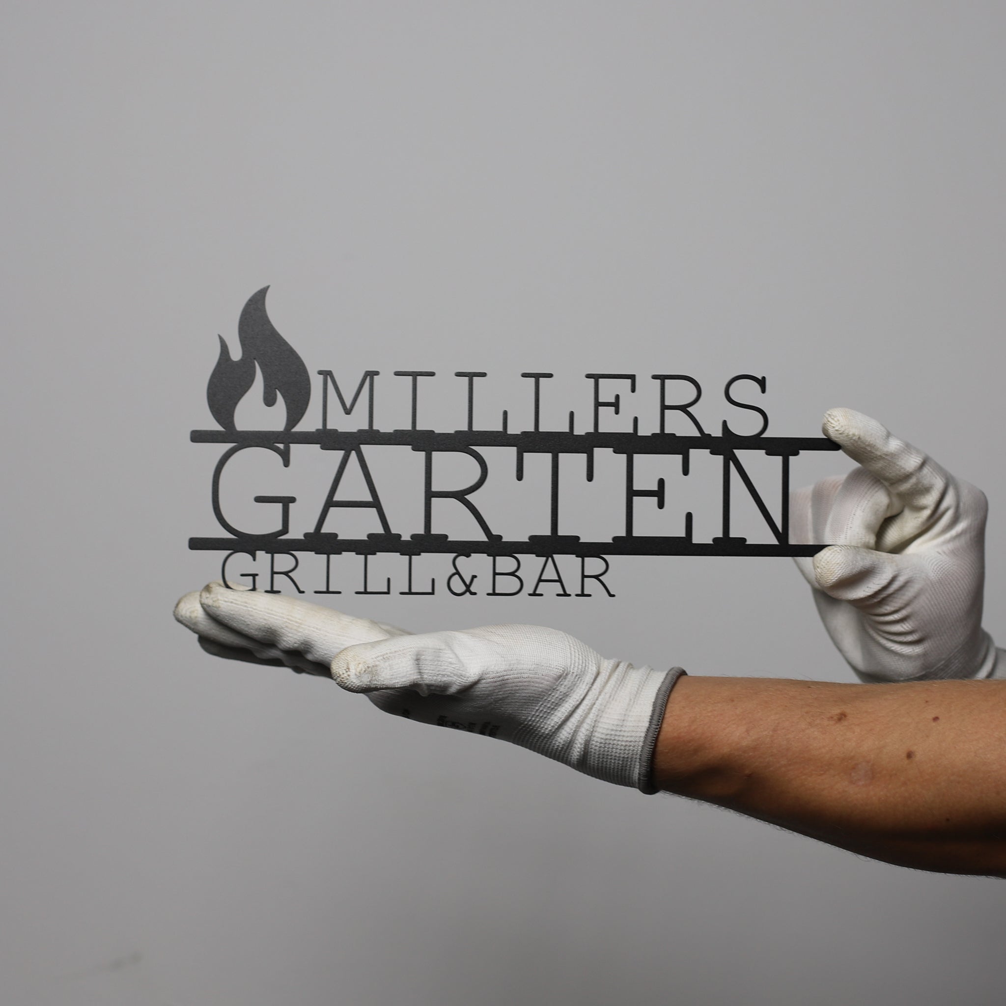 Modernes Garten und Grillschild