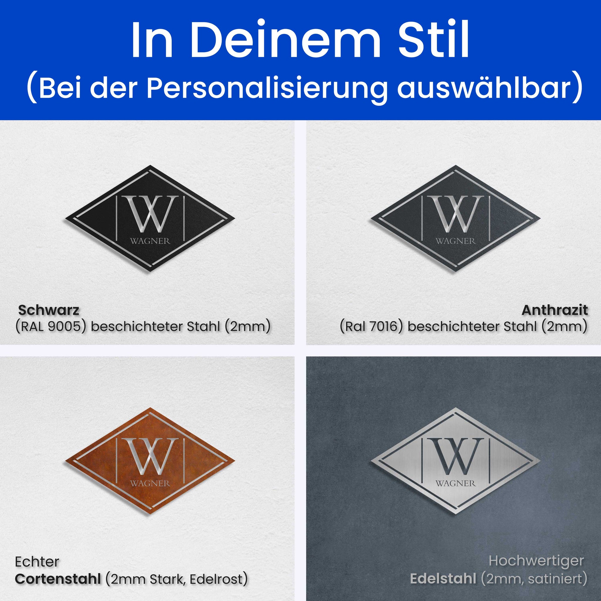 Monogramm im Schild