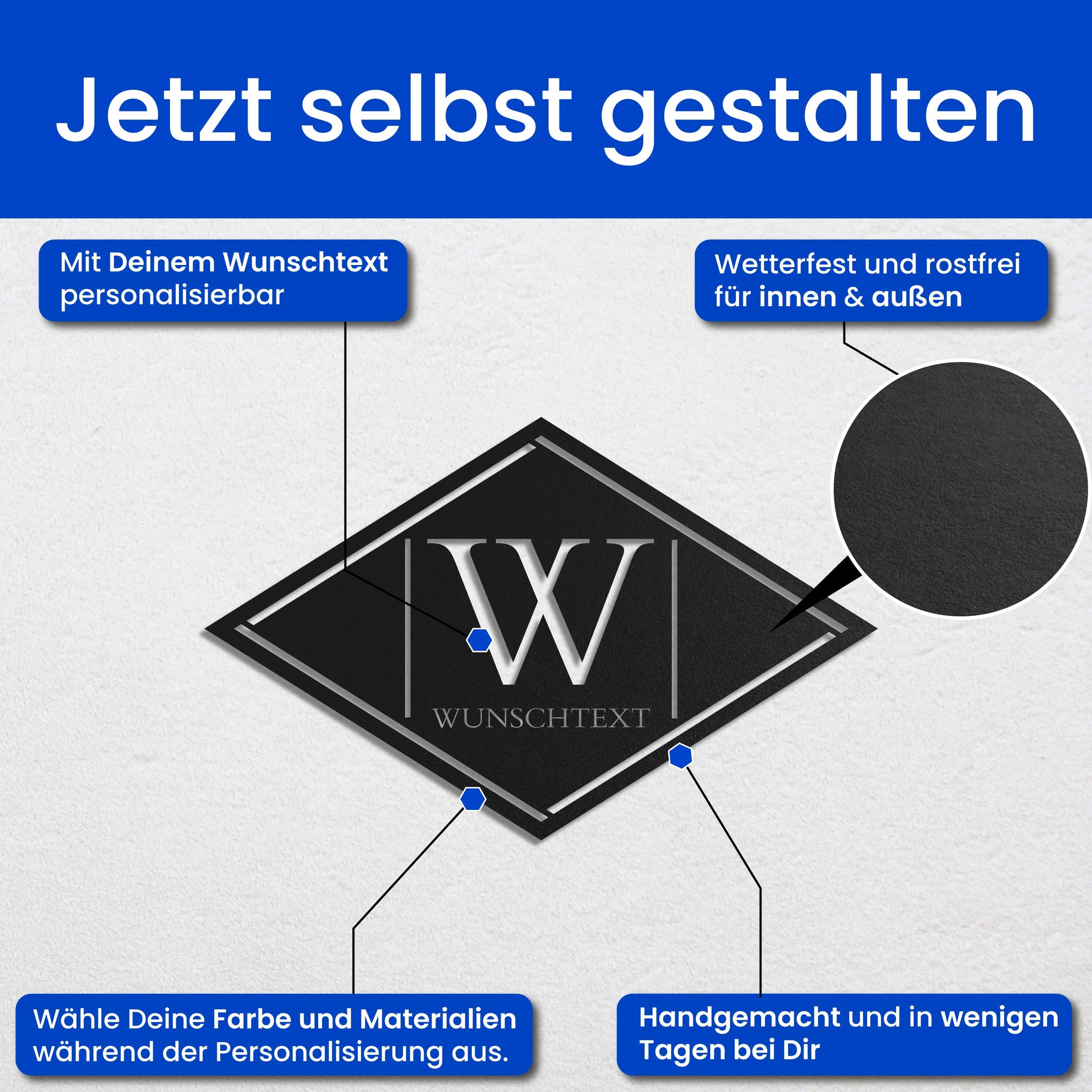Monogramm im Schild