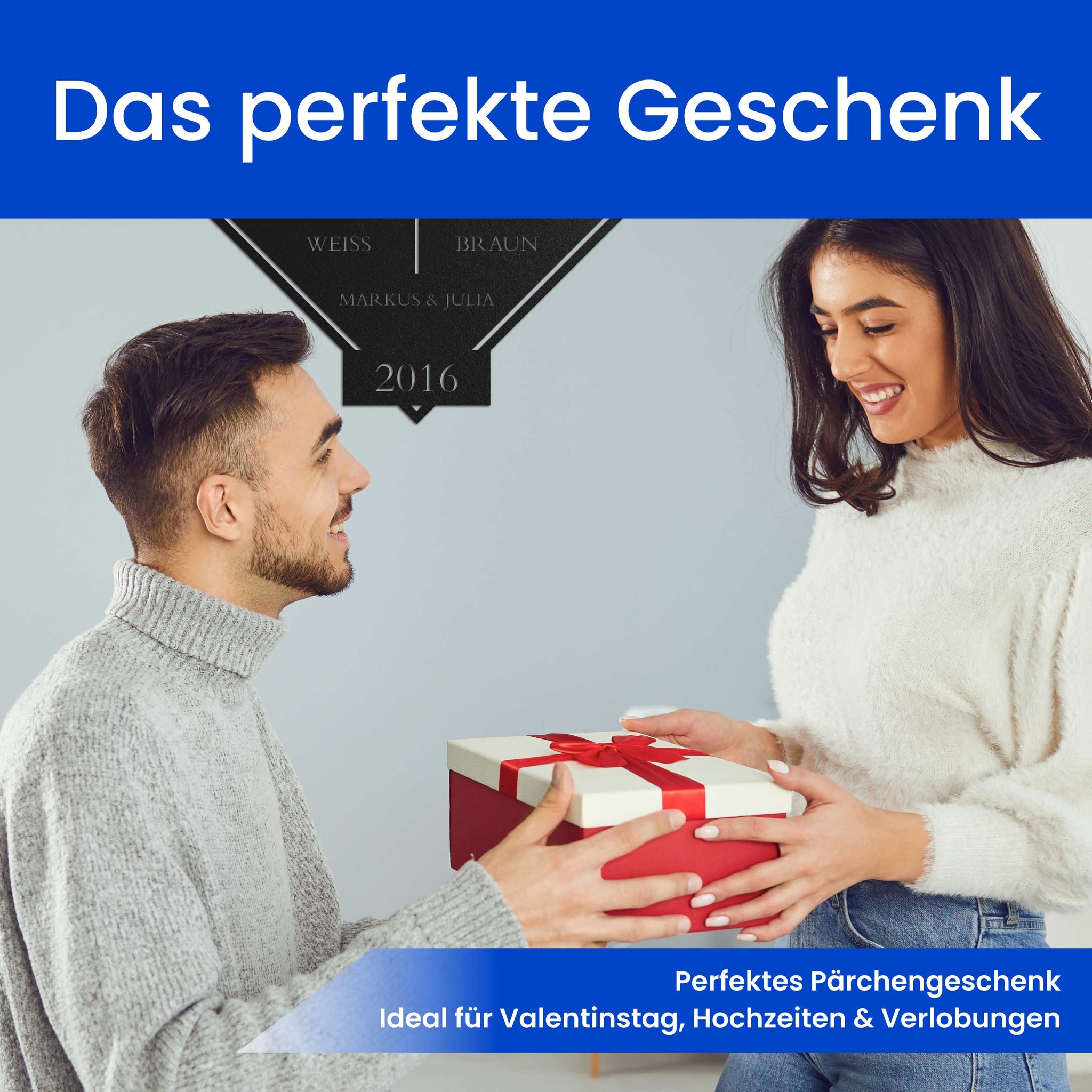 Doppel Monogramm im Schild