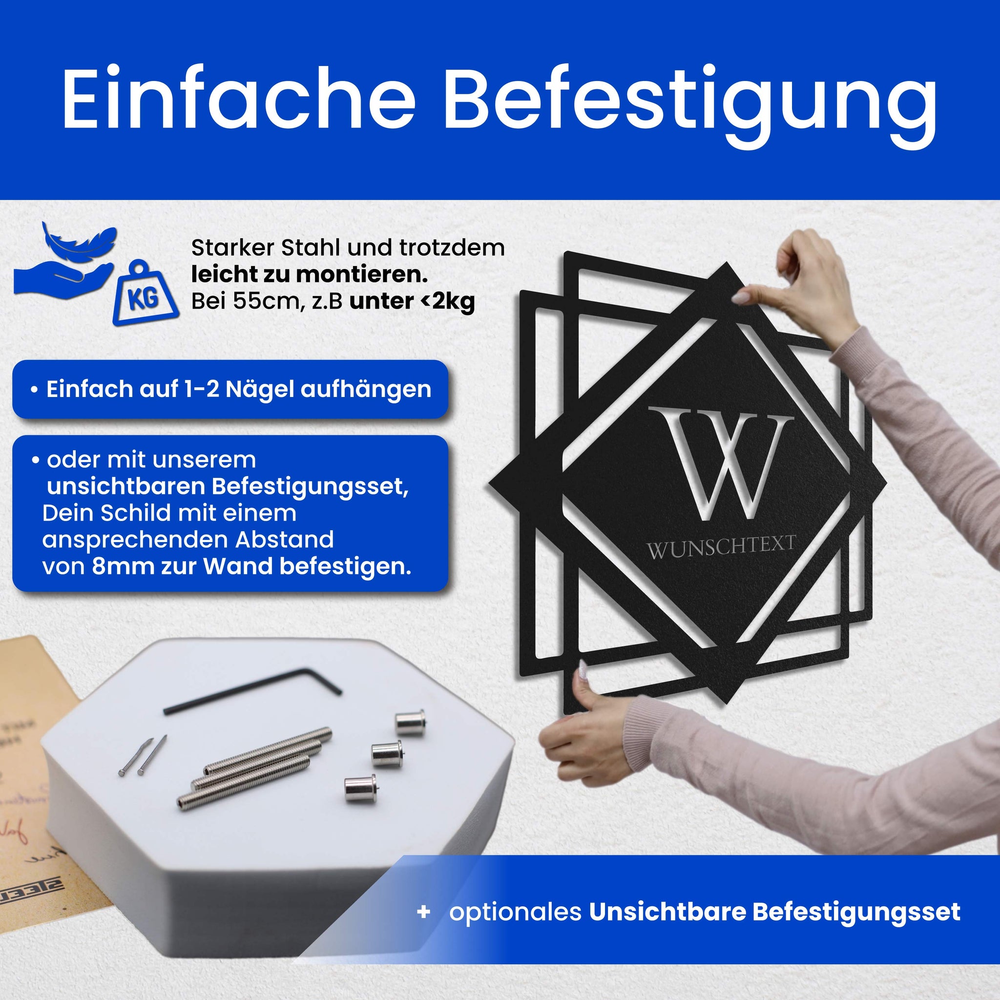 Monogramm im abstraktem Schild