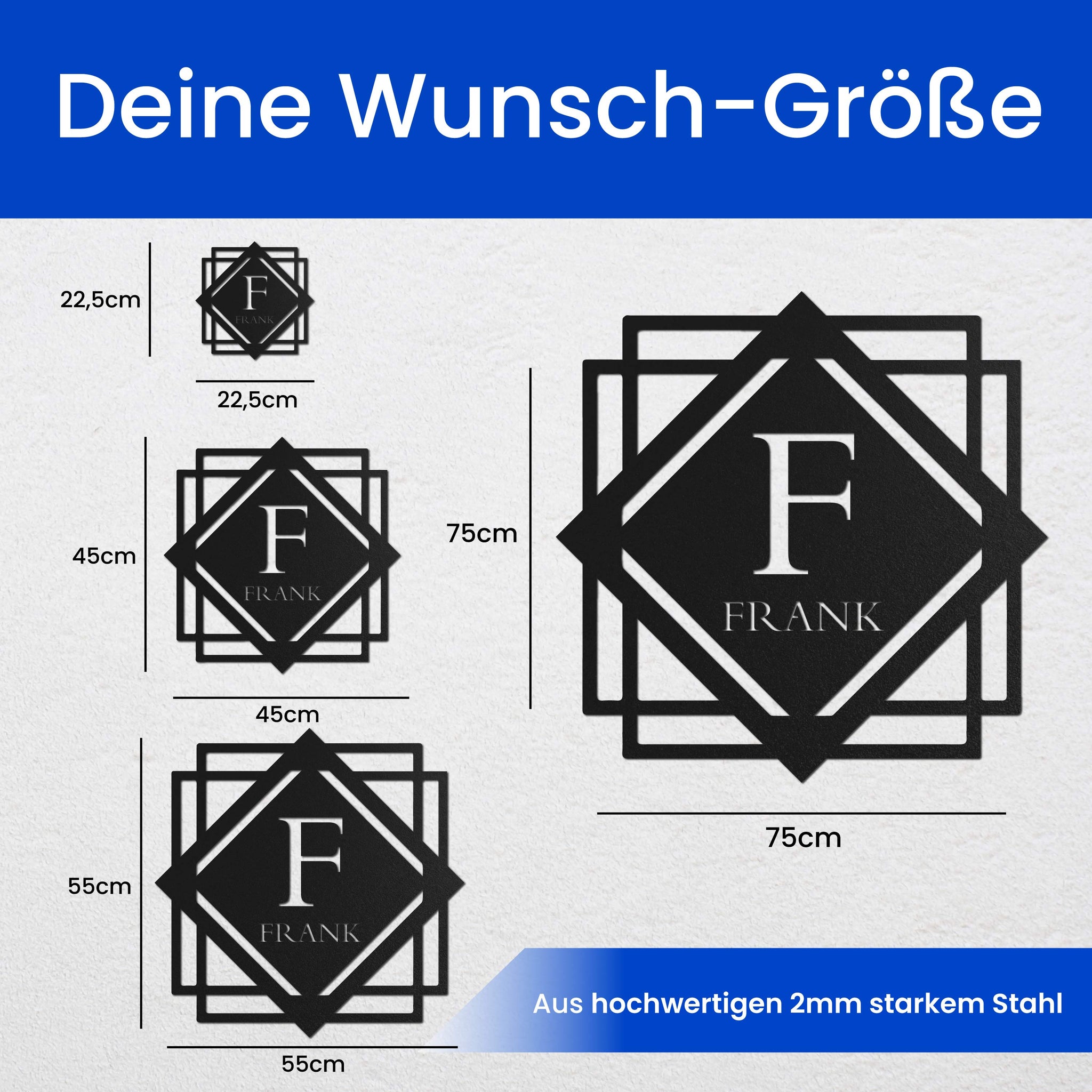 Monogramm im abstraktem Schild