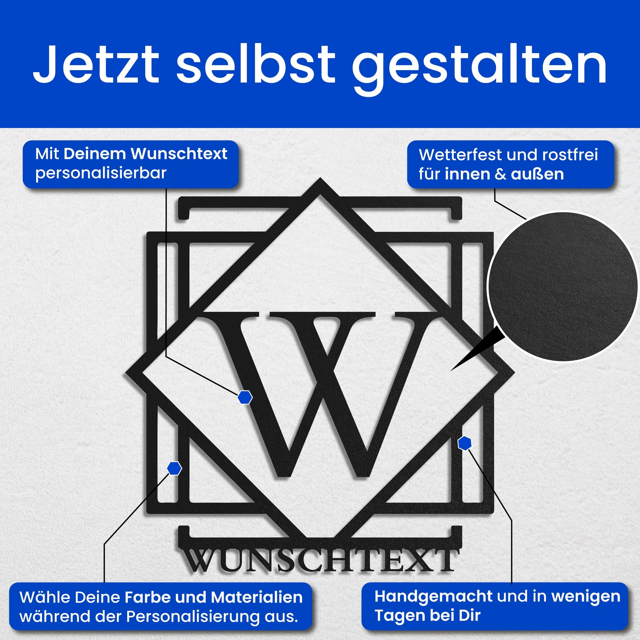 Monogramm im filigranen Schild