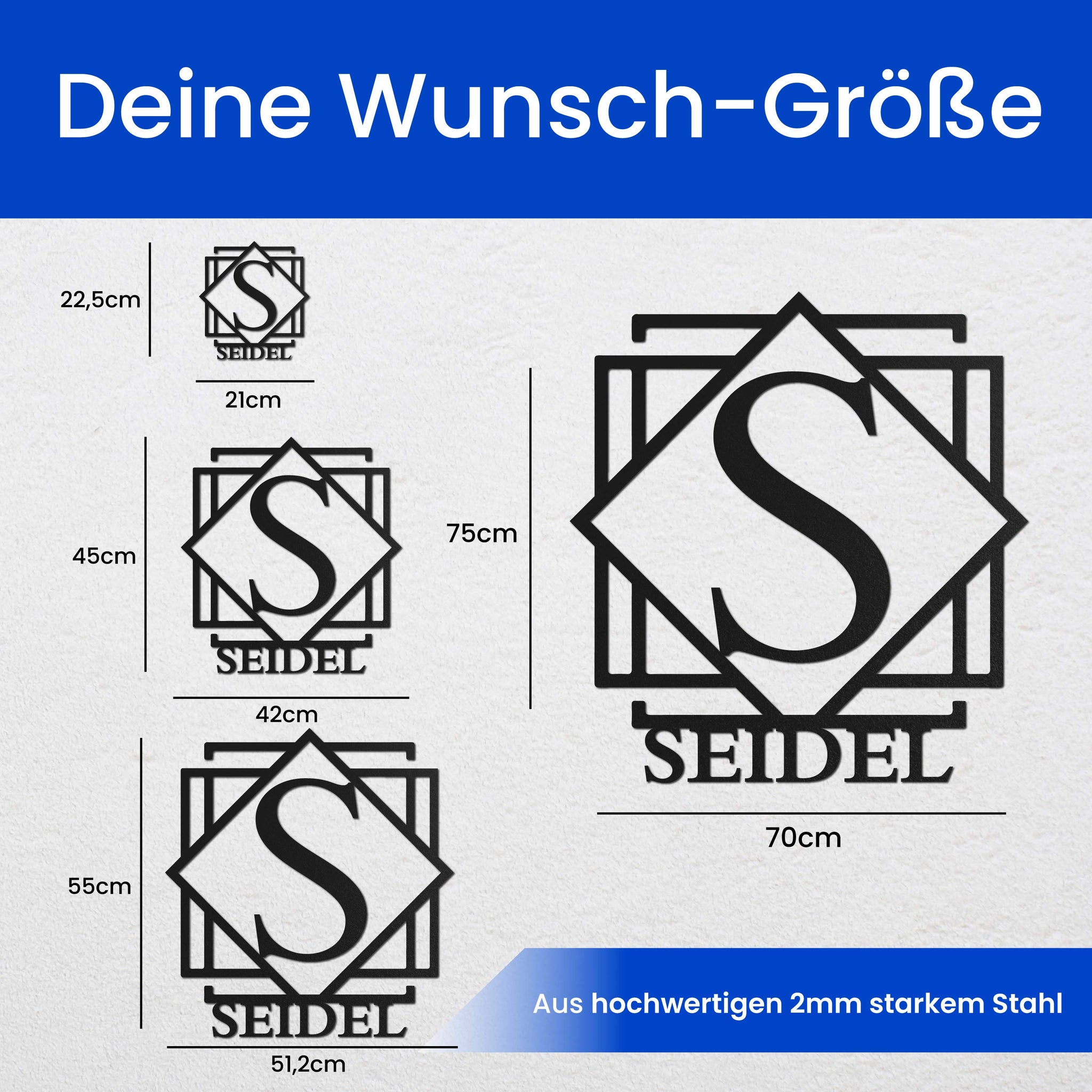 Monogramm im filigranen Schild
