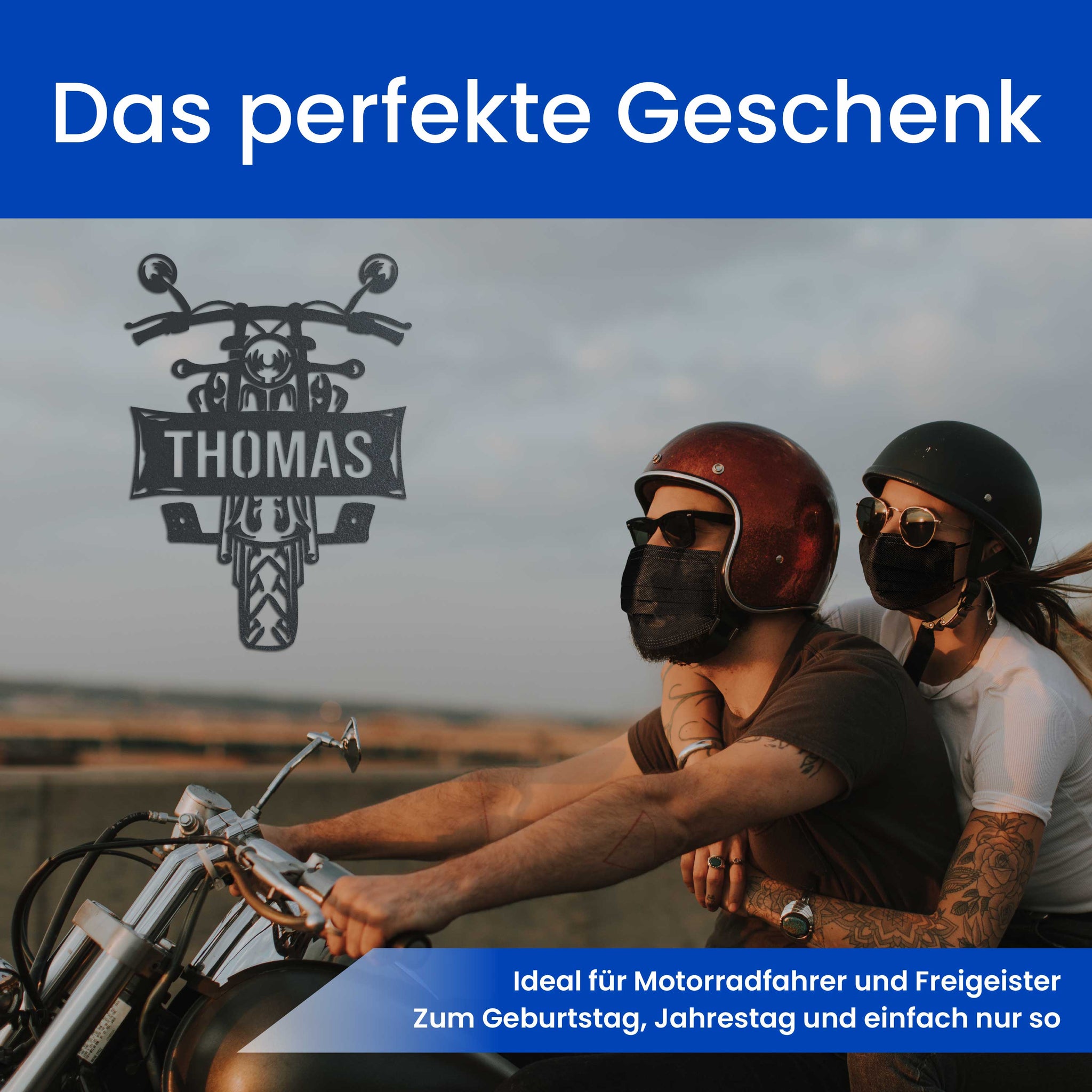 Motorrad mit Text (Vorne)