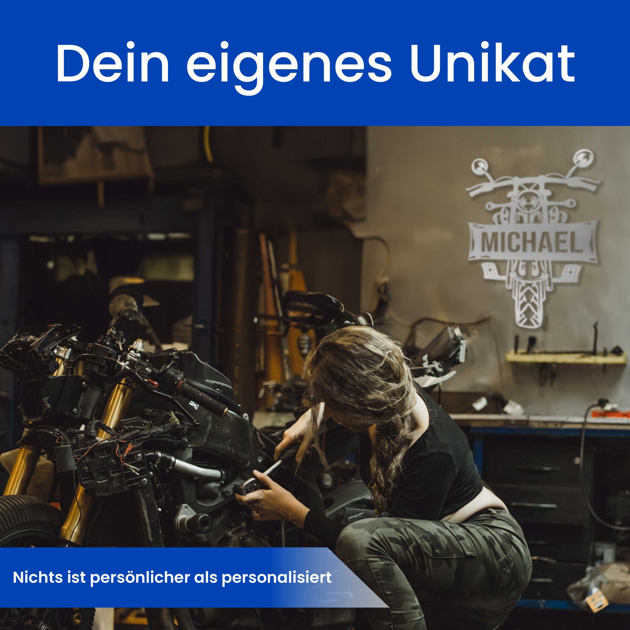 Motorrad mit Text (Vorne)
