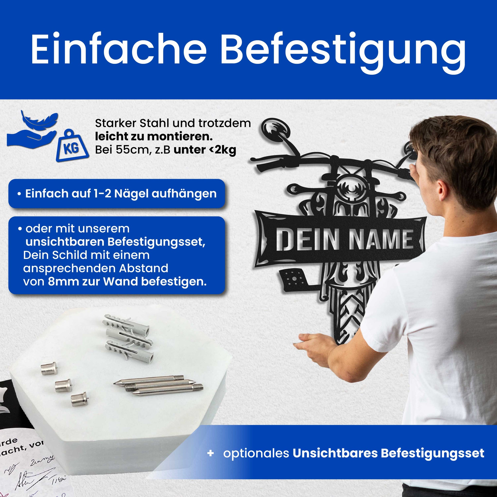 Motorrad mit Text (Vorne)