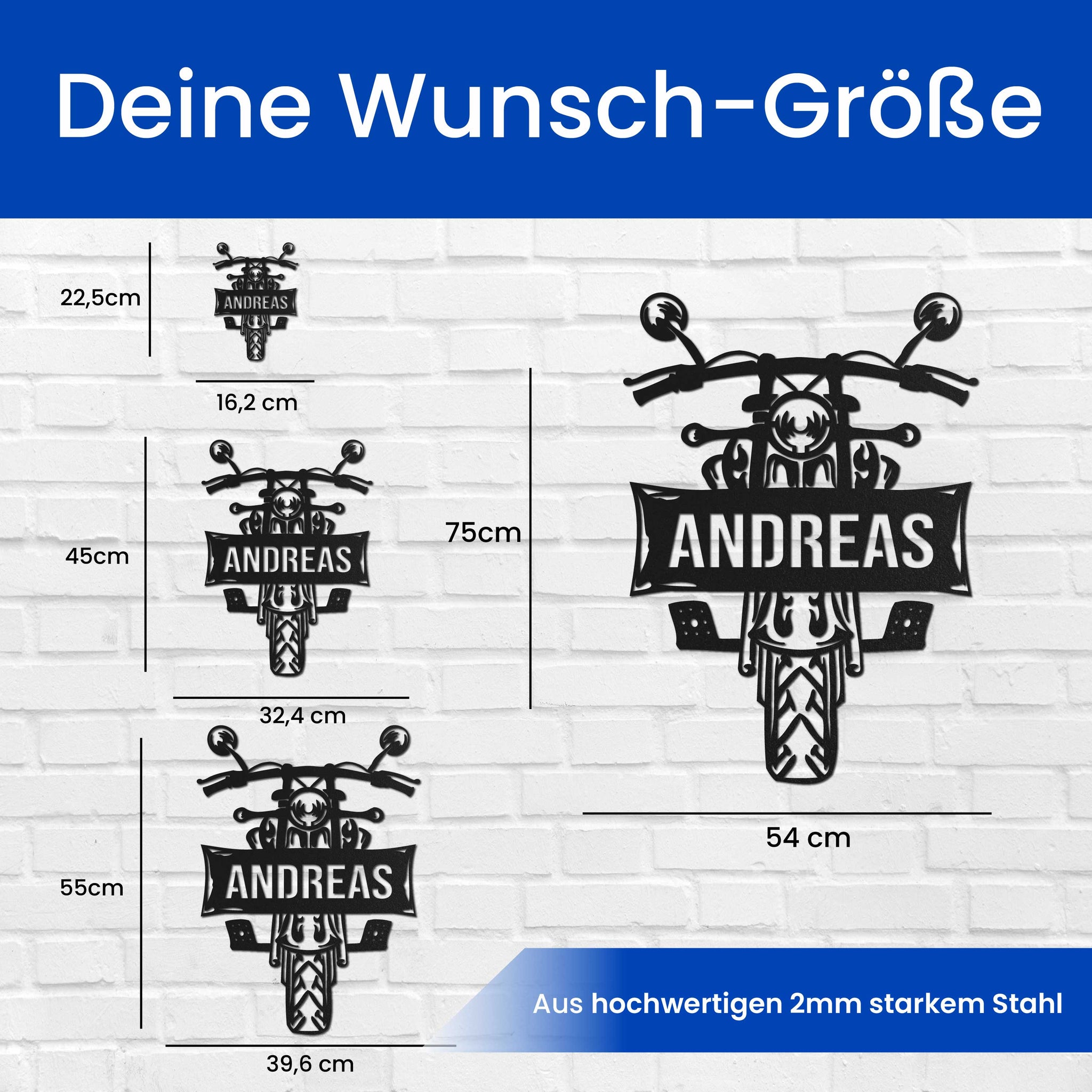Motorrad mit Text (Vorne)