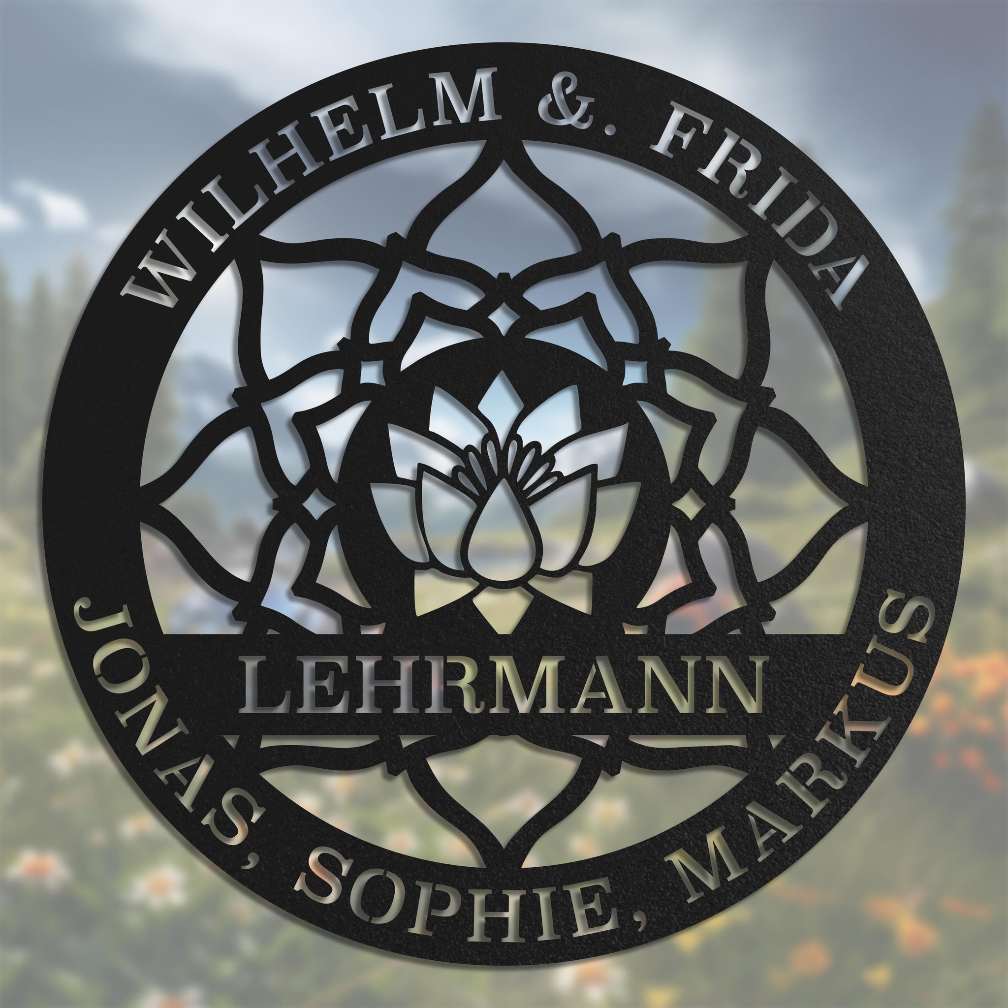 Familienschild Lotus Blüte
