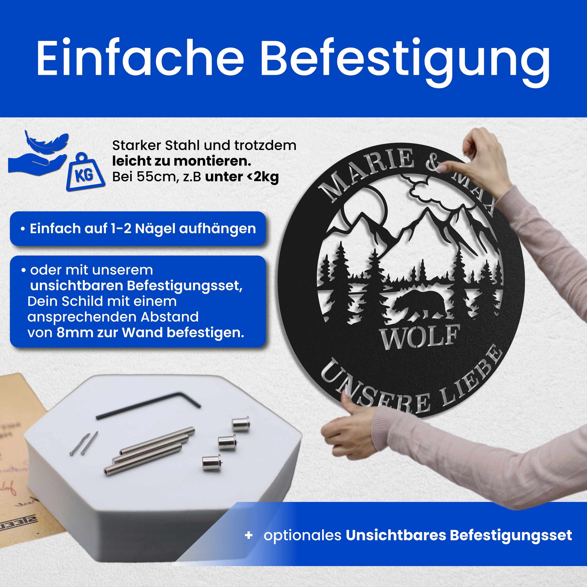 Familienschild Berge