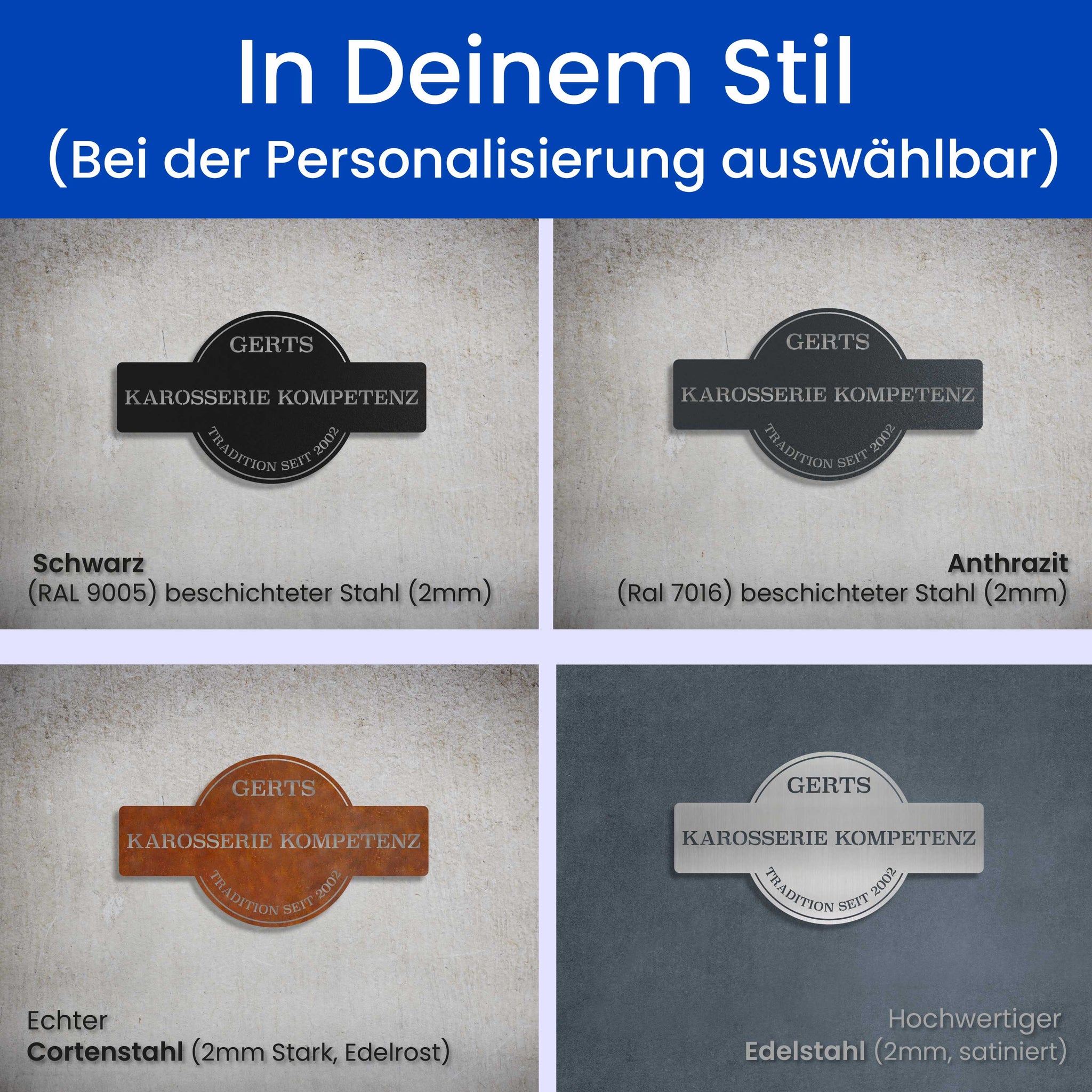 Klassisches Garagen Schild