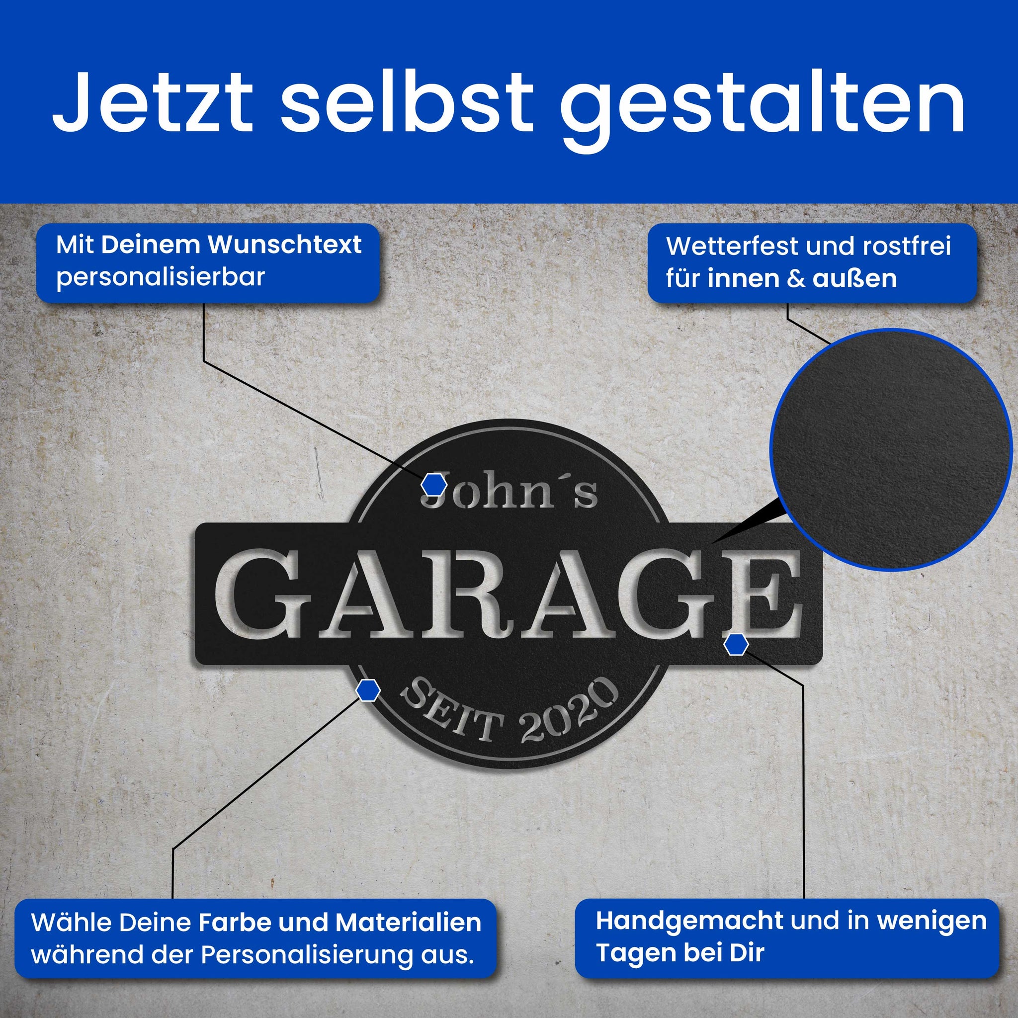 Klassisches Garagen Schild