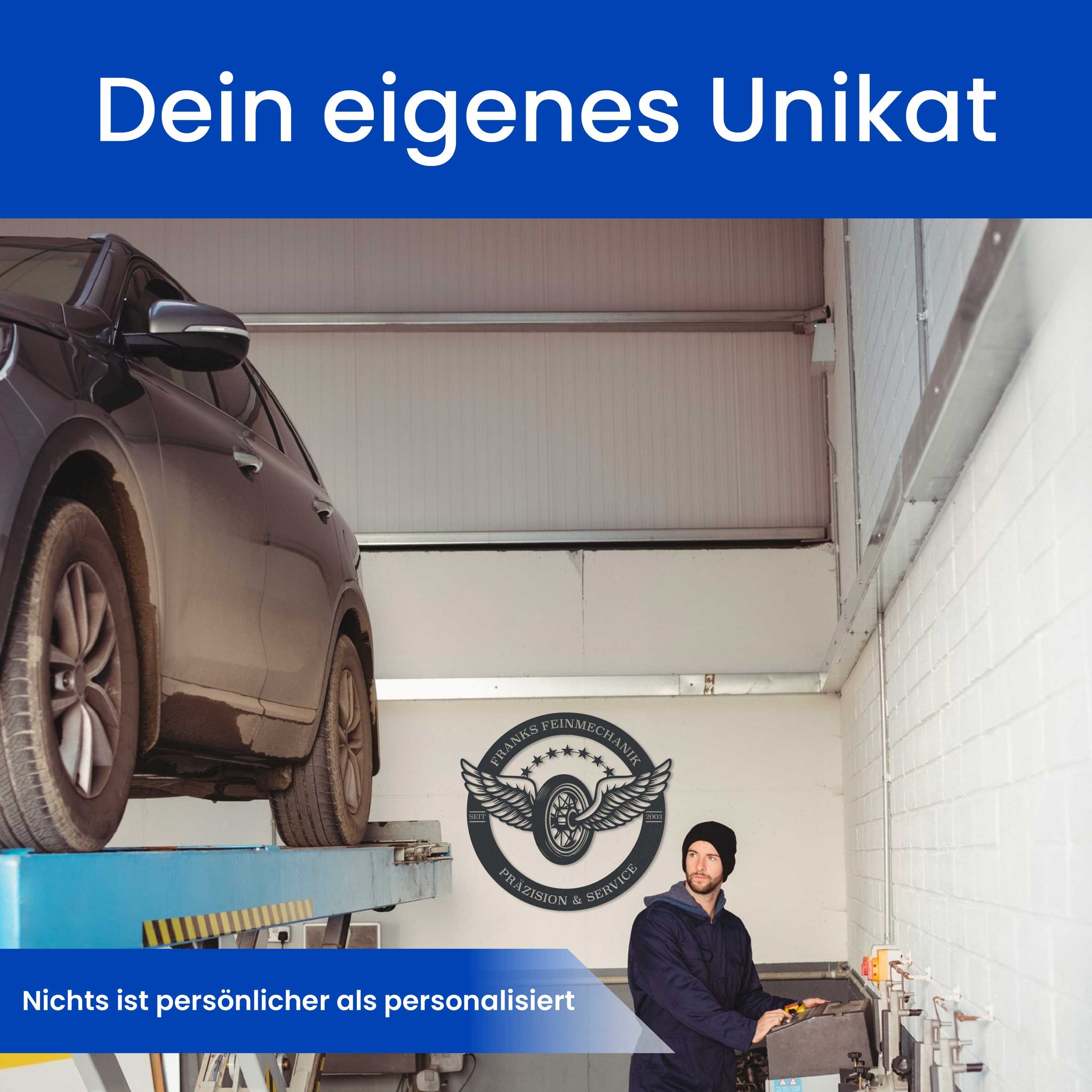 Garagenschild mit Flügeln