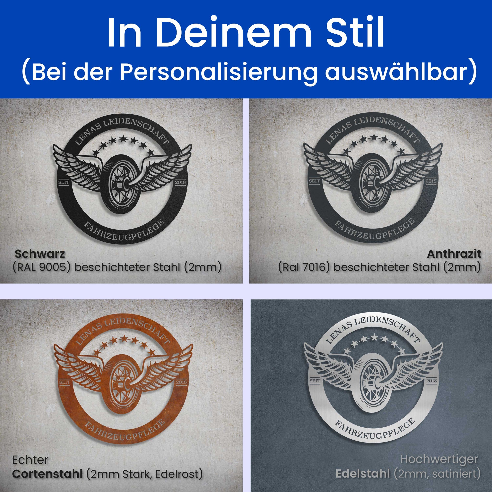 Garagenschild mit Flügeln