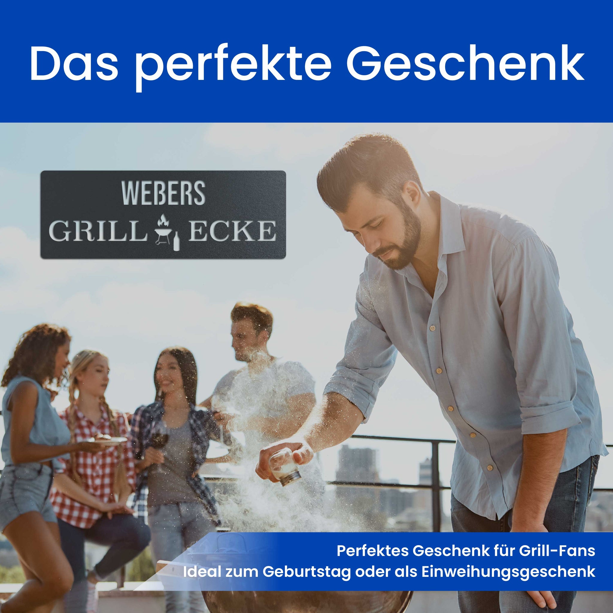 Modernes Grillschild