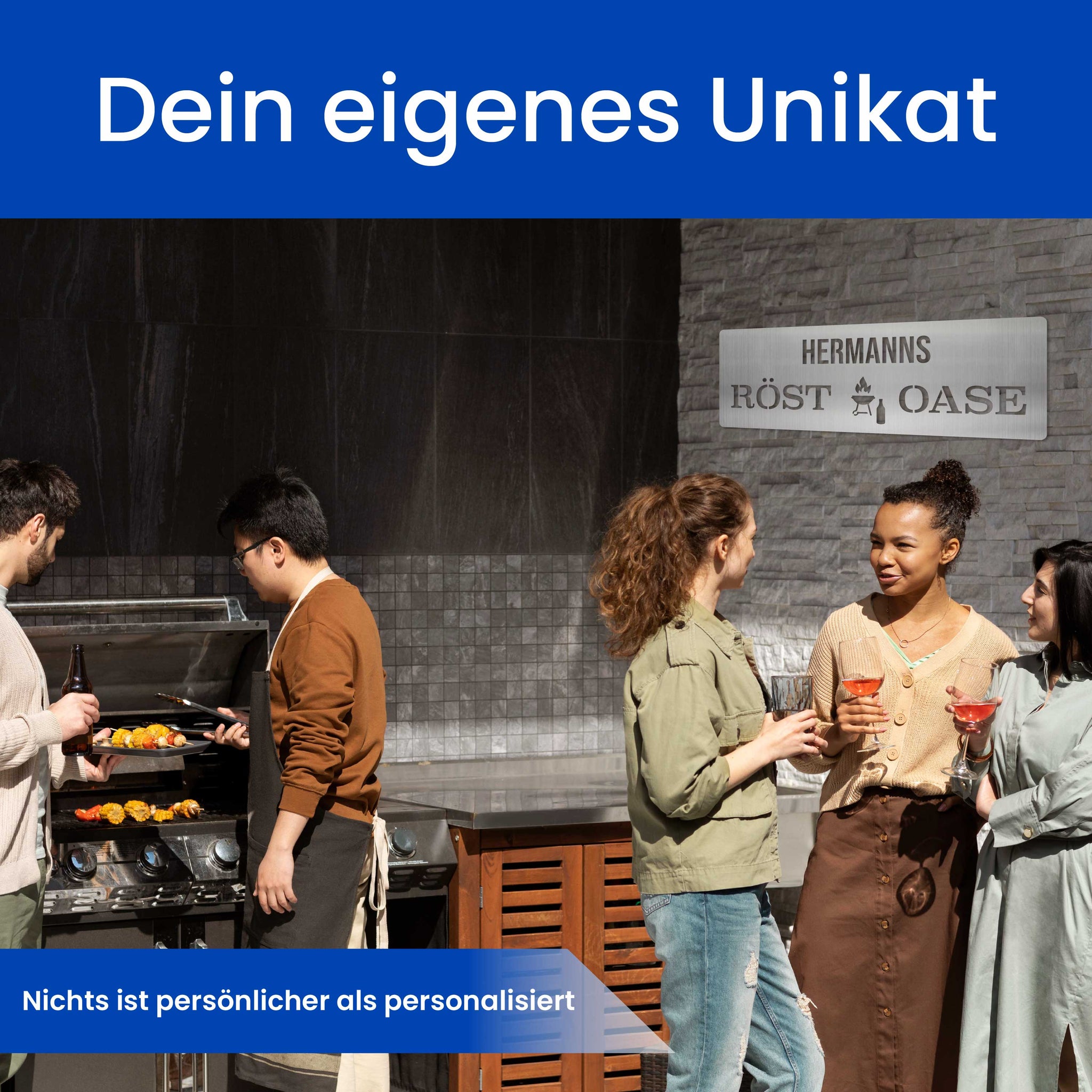 Modernes Grillschild
