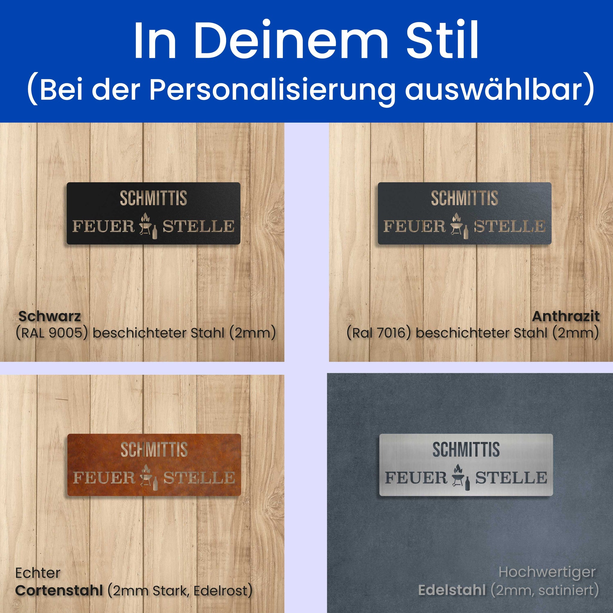 Modernes Grillschild