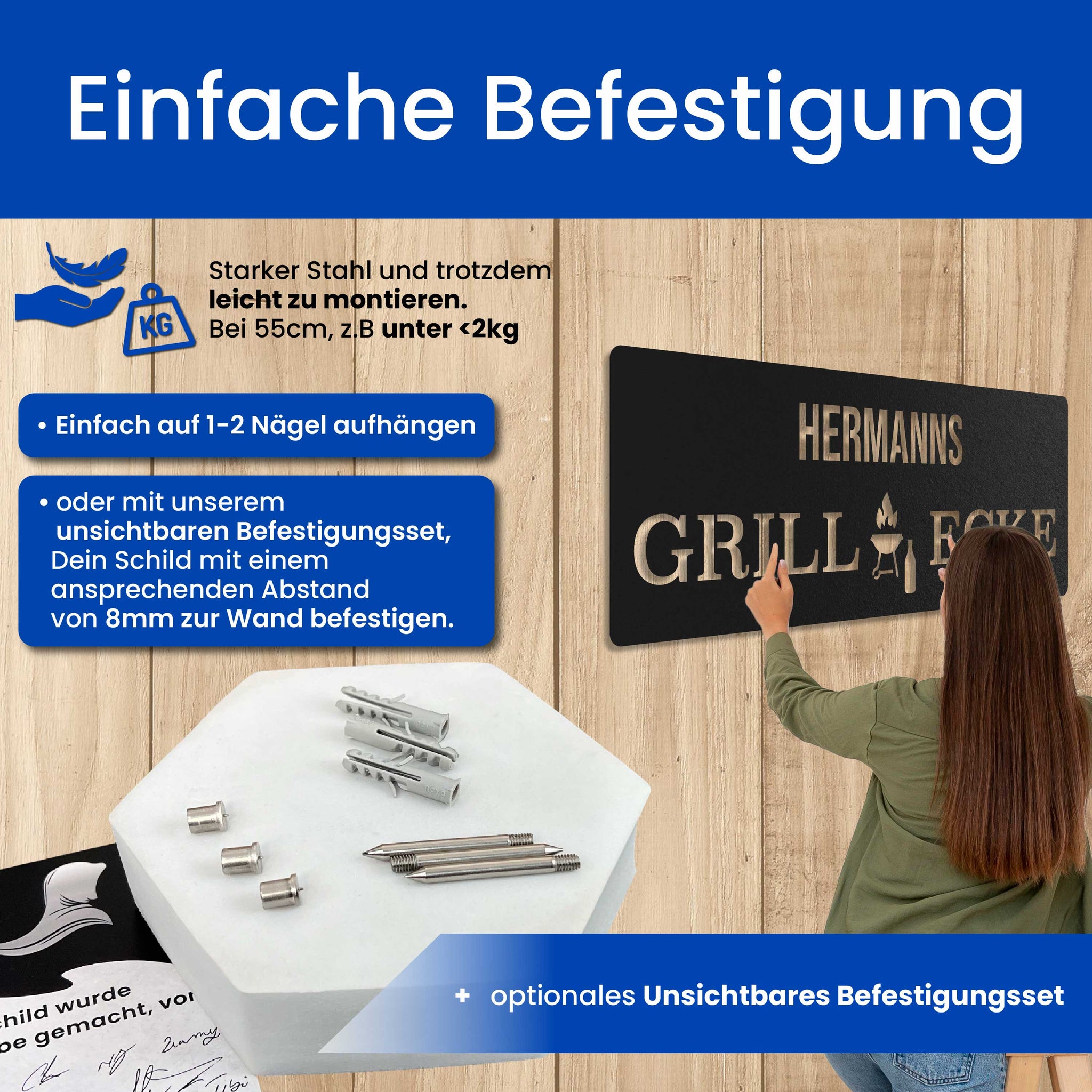 Modernes Grillschild