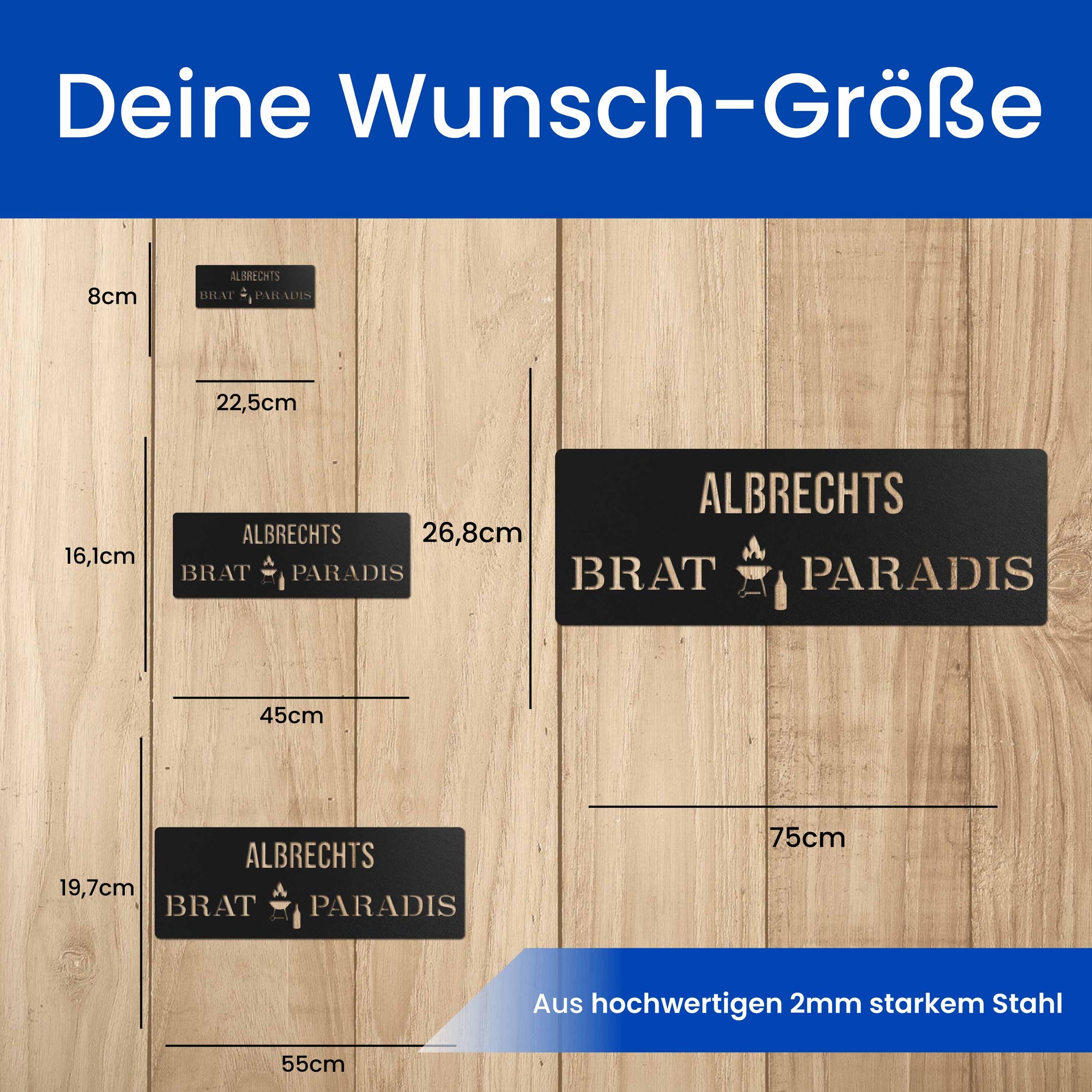 Modernes Grillschild