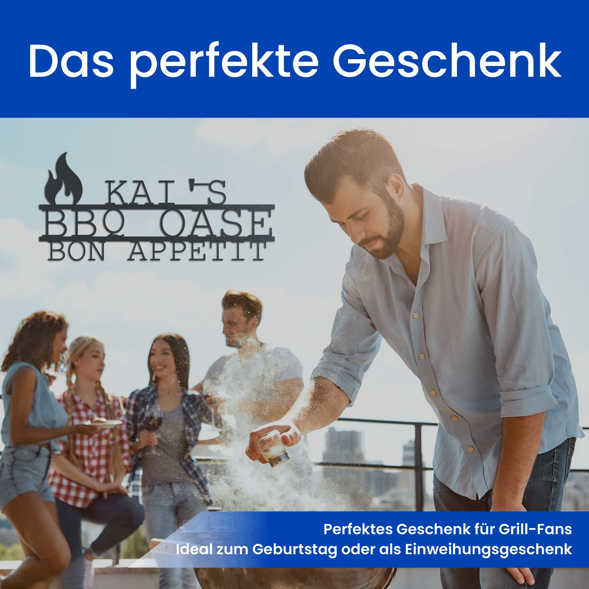 Modernes Garten und Grillschild