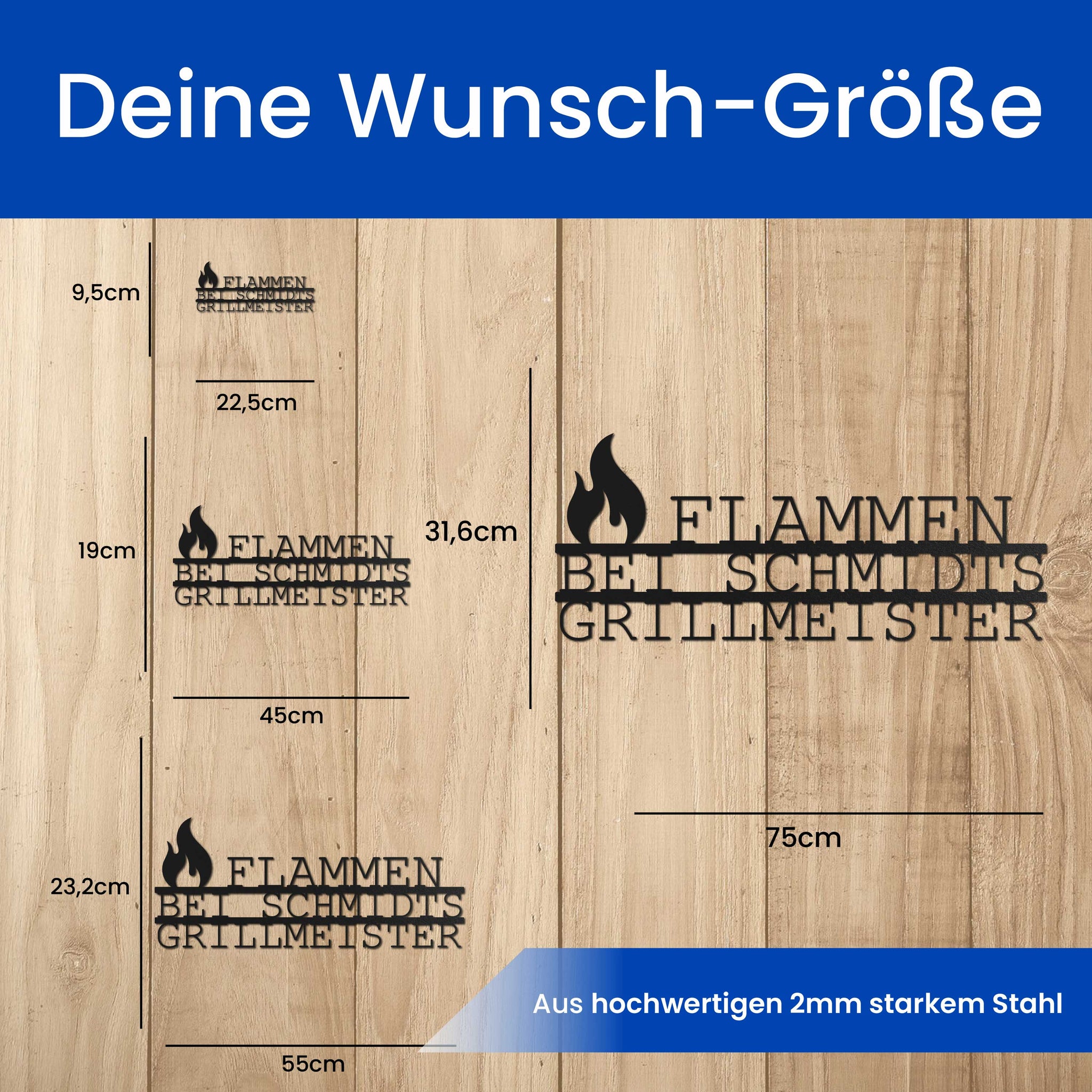 Modernes Garten und Grillschild