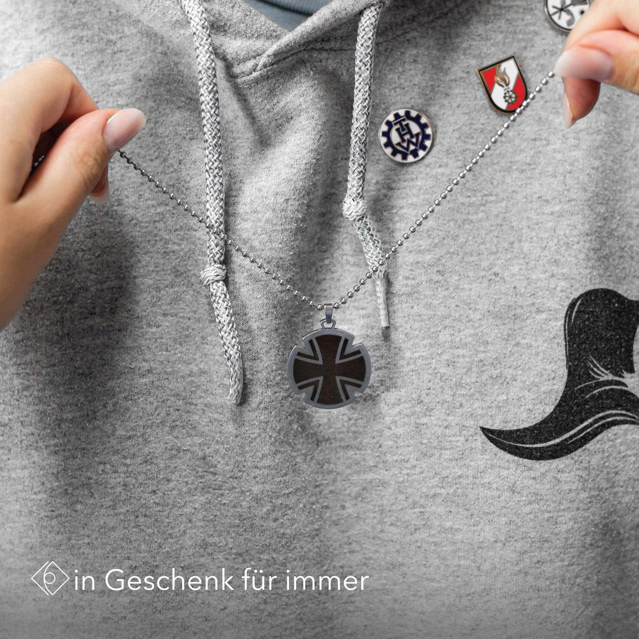 Eisernes Kreuz Halskette mit Gravur