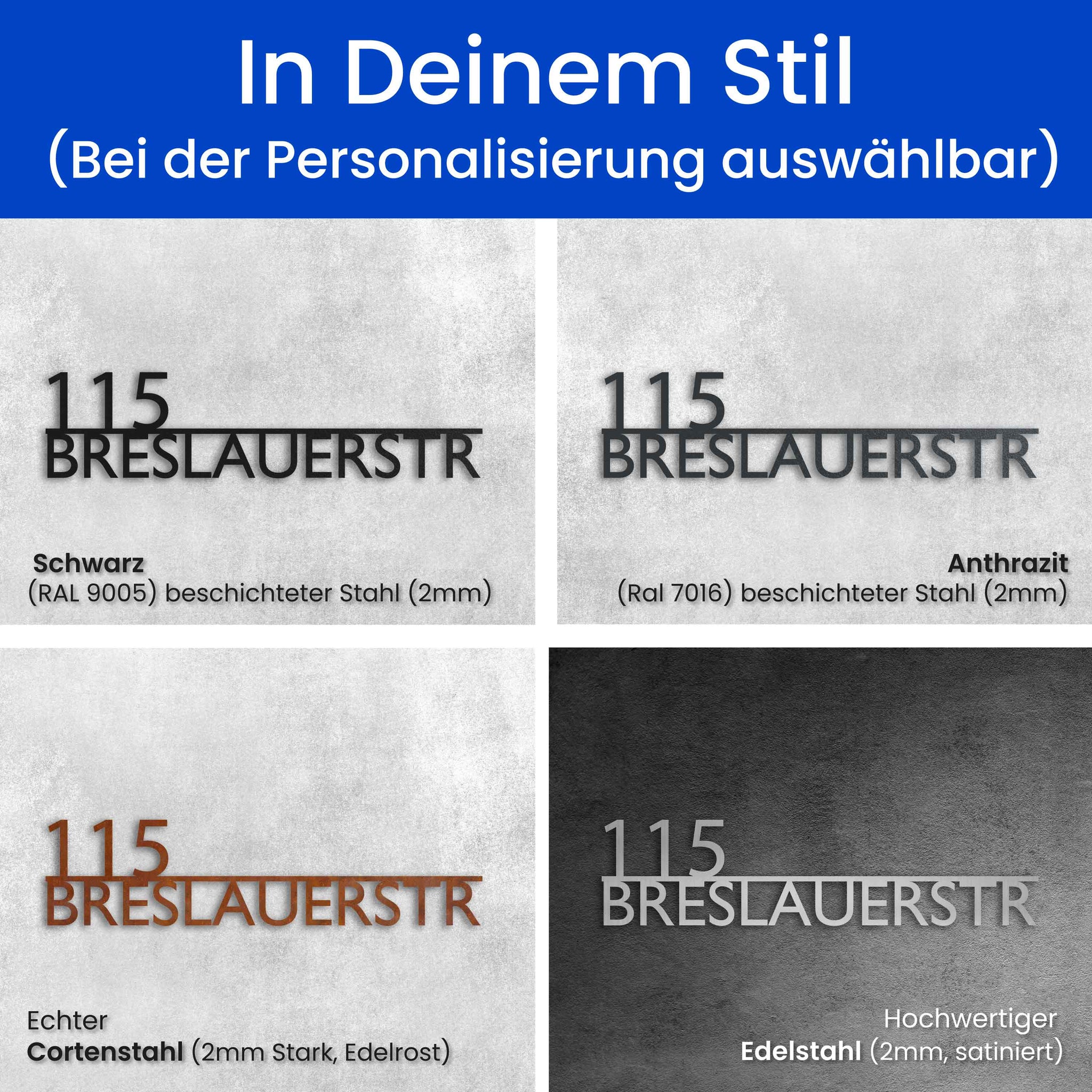 Modernes Straßenschild (Links)