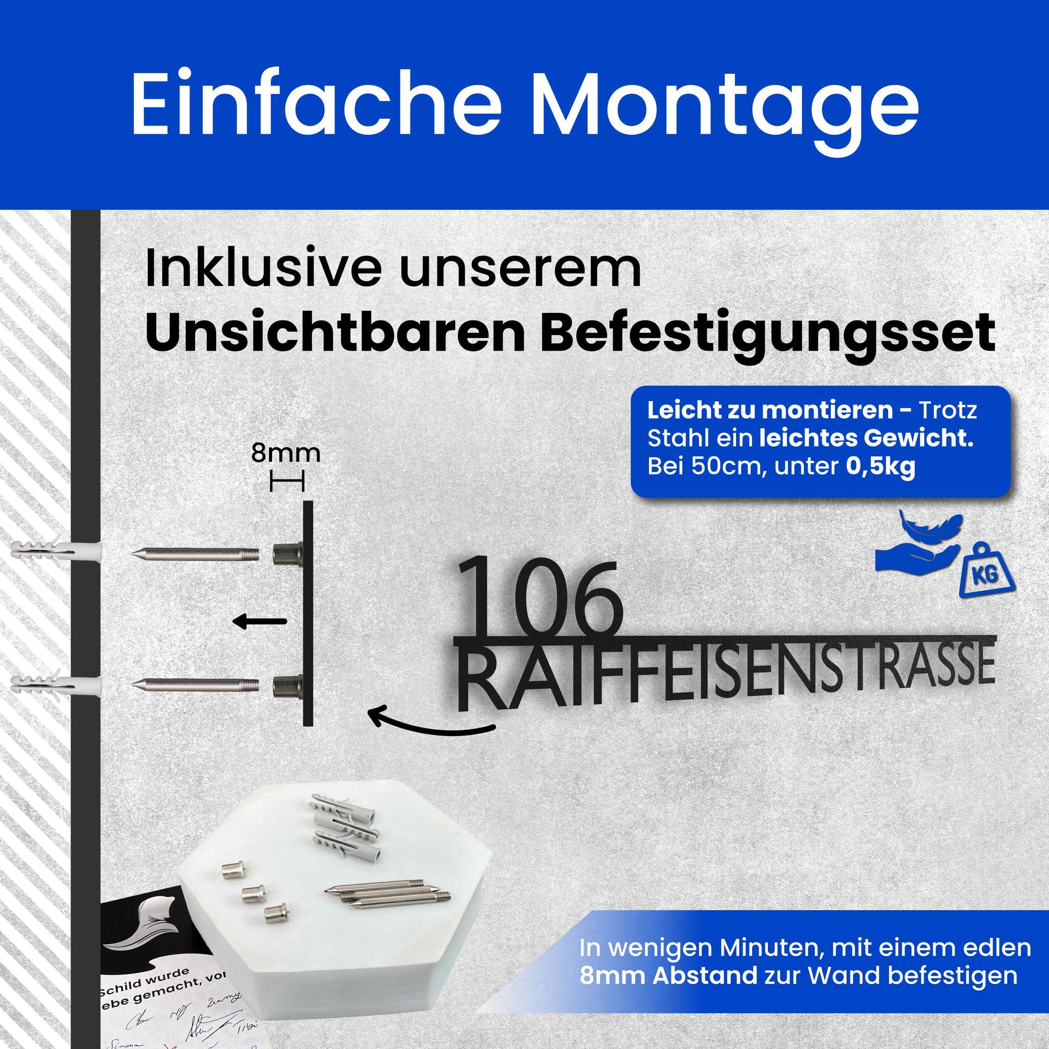 Modernes Straßenschild (Links)