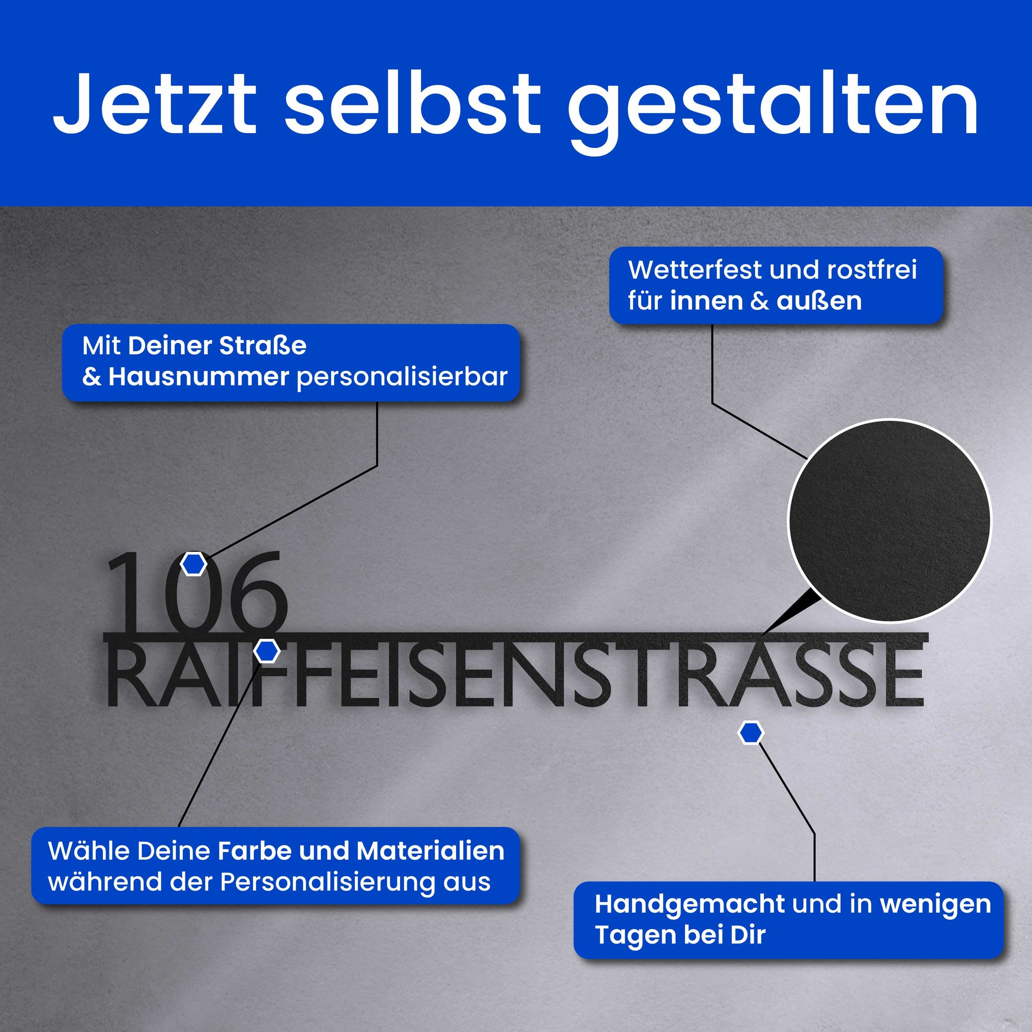 Modernes Straßenschild (Links)
