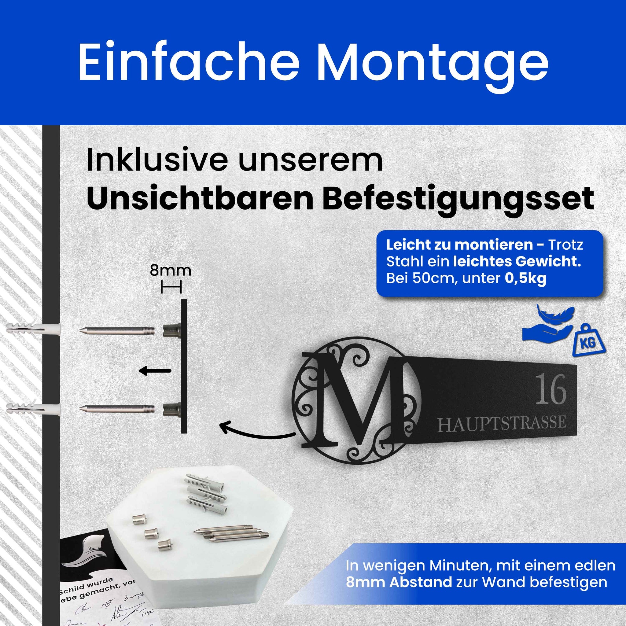 Monogramm Straßenschild