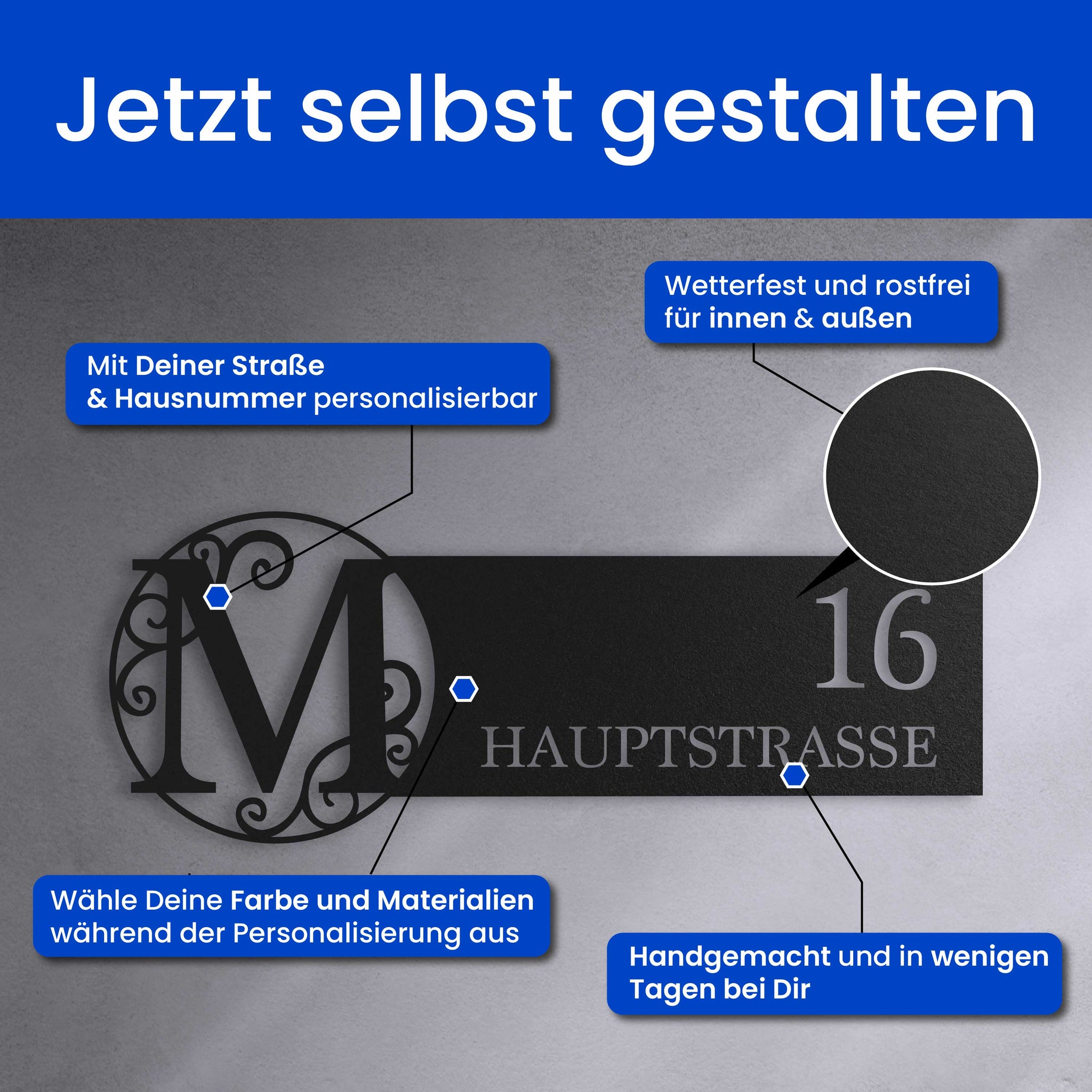 Monogramm Straßenschild