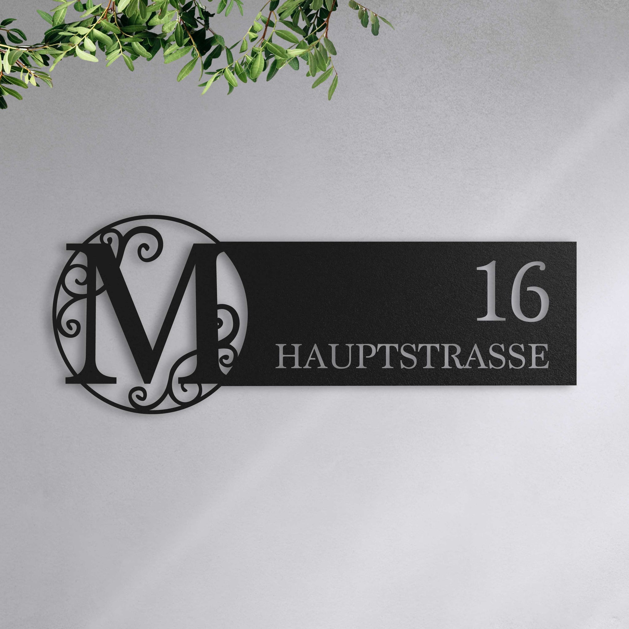 Monogramm Straßenschild