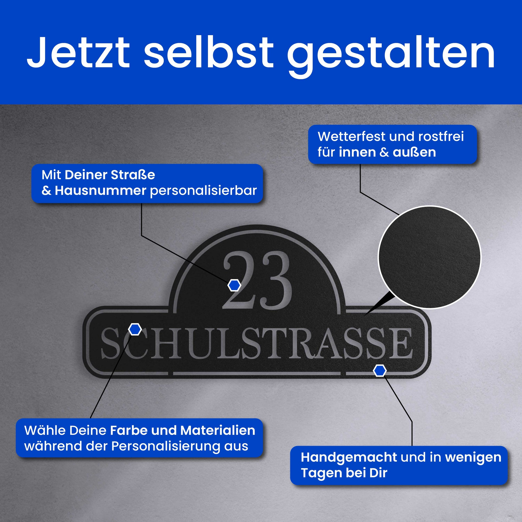 Retro Straßenschild mit Nummer