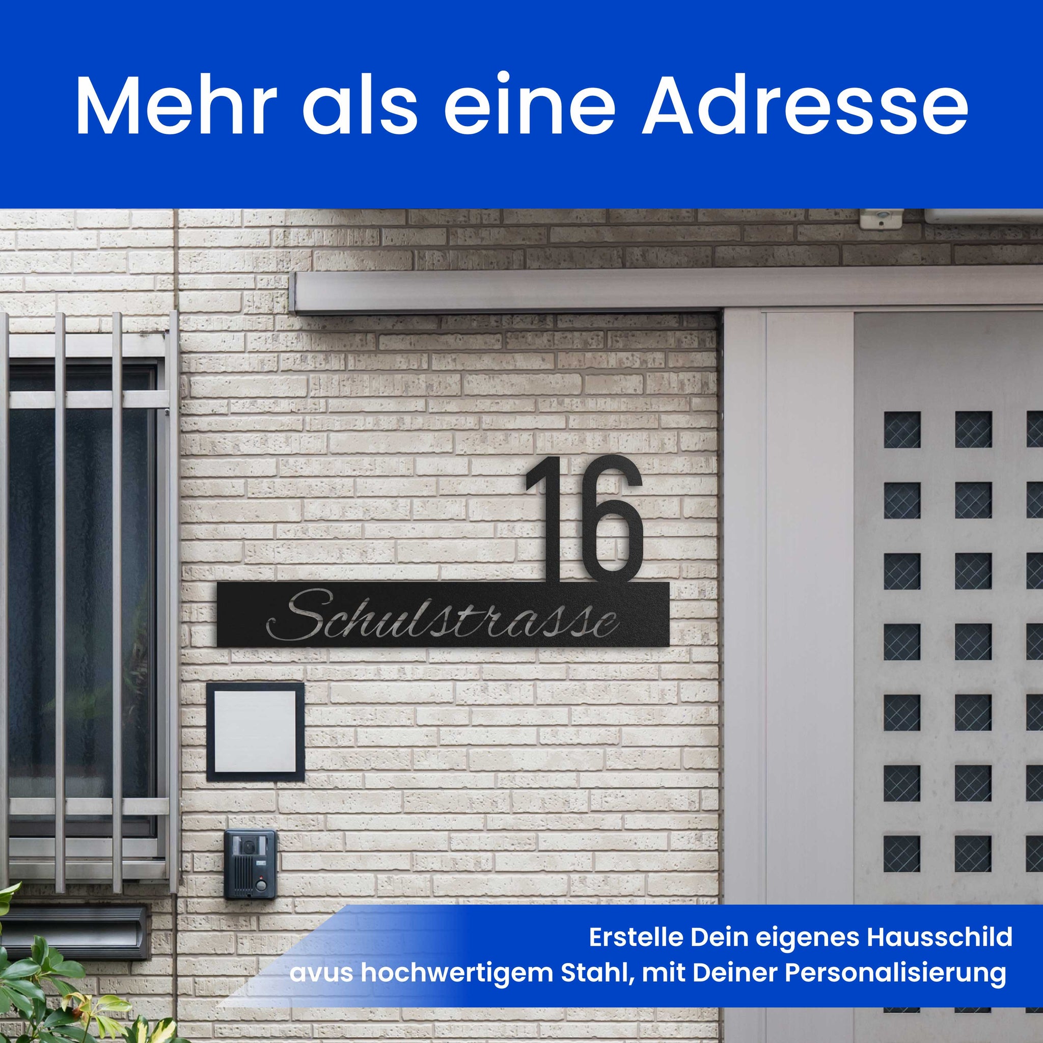 Geschwungener Name mit moderner Nummer