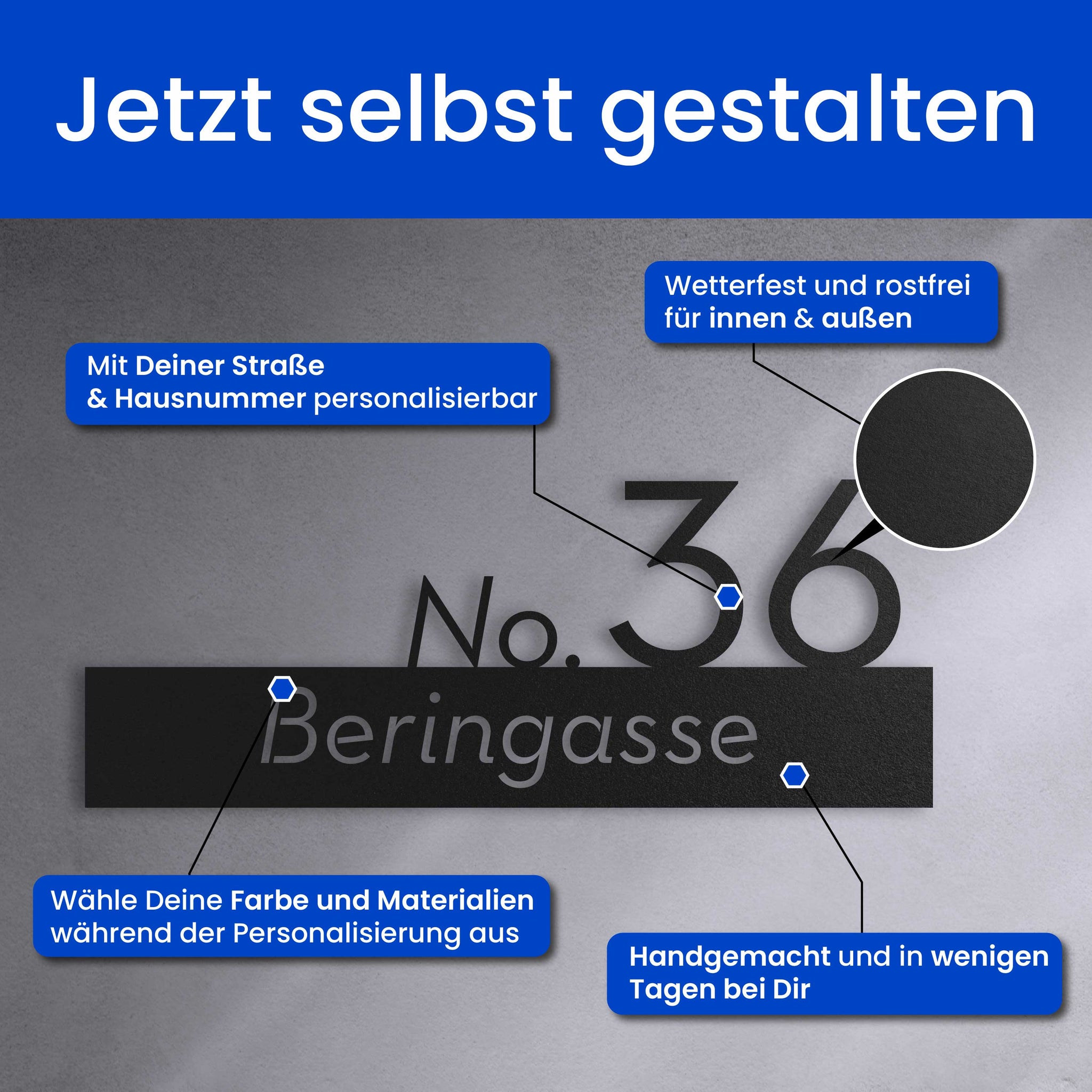 Moderne Nummer auf Straße
