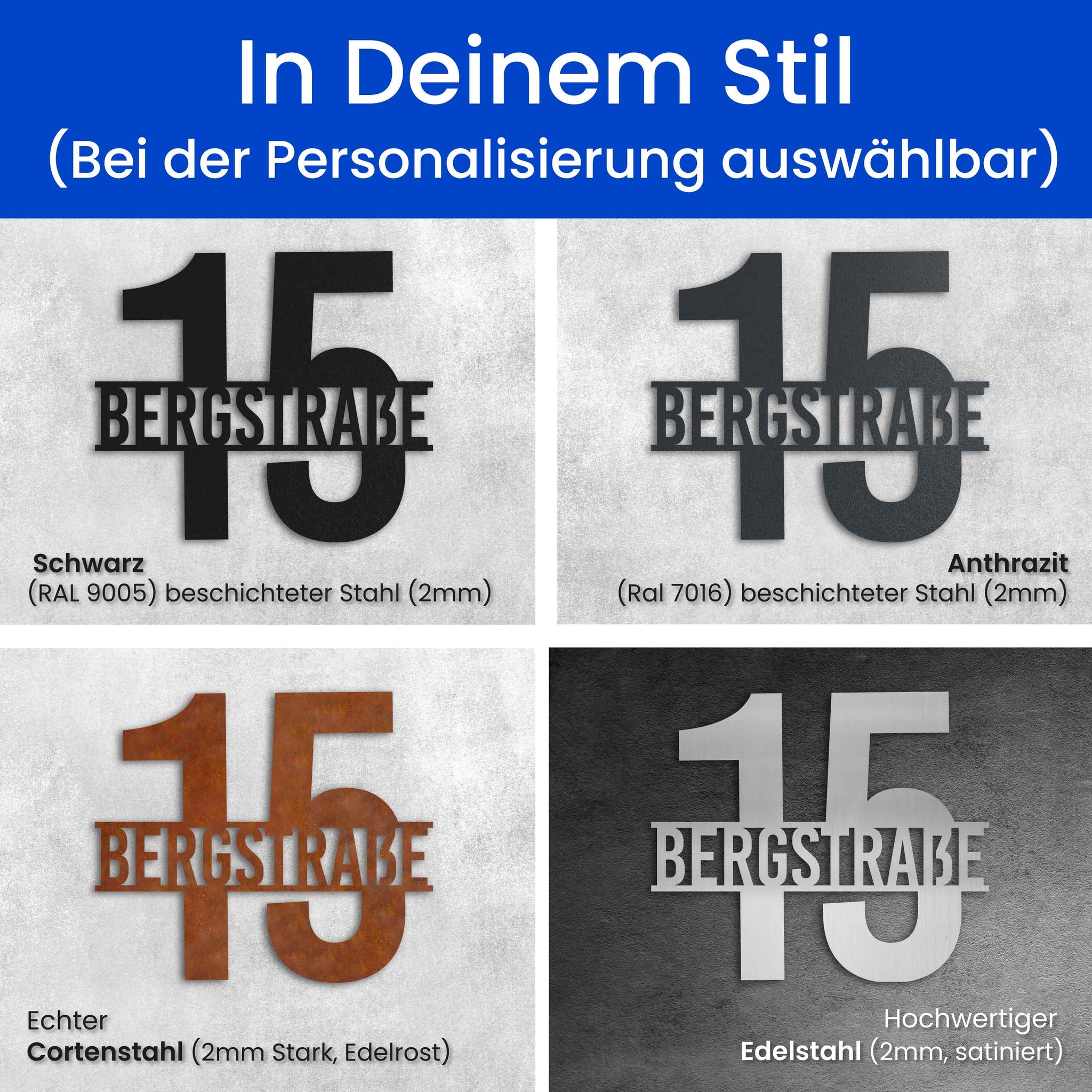 Straße vor Nummer